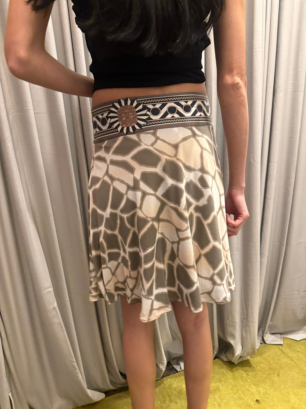 Class Cavalli Viscose Silk Skirt