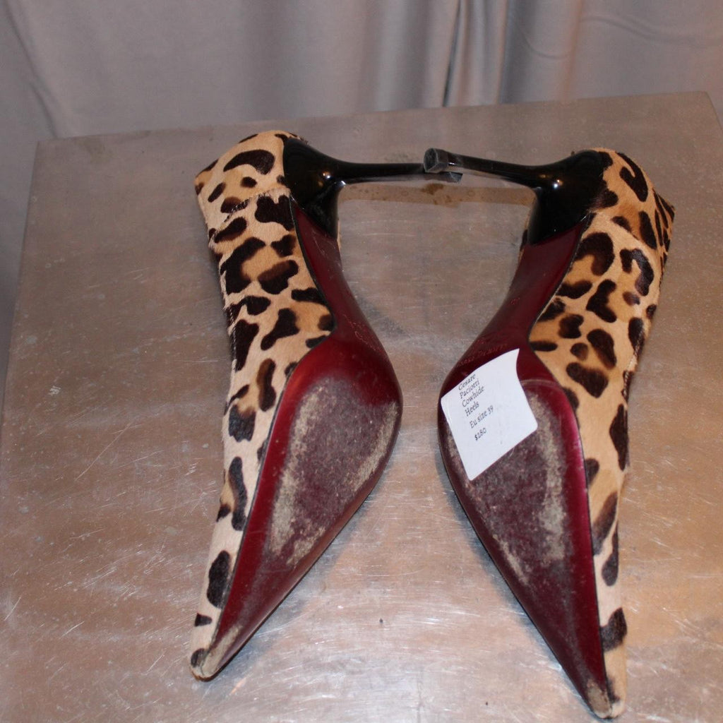 Cesare Paciotti Cowhide Leopard Print Heels