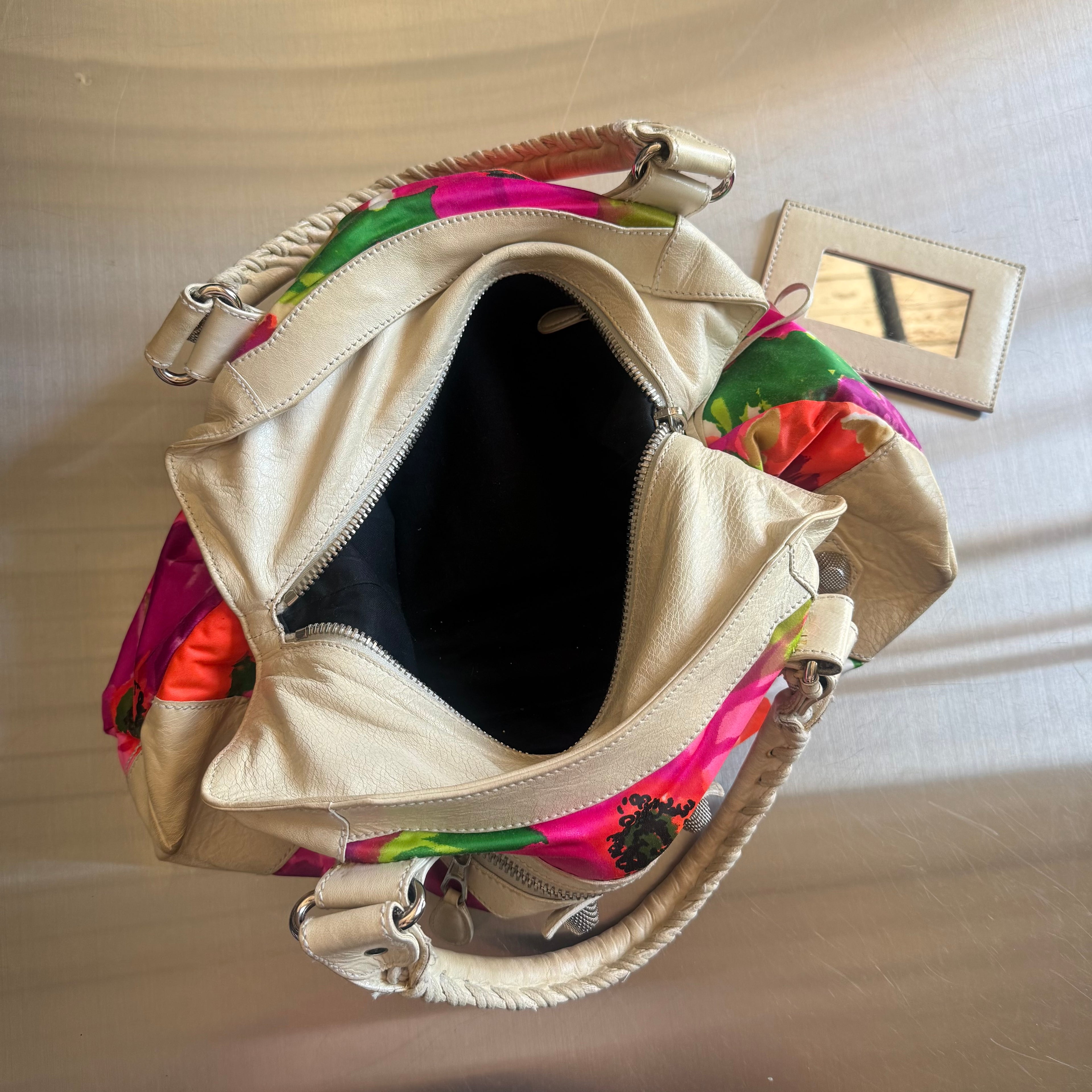 Balenciaga 2008 Floral Ponpon Bag