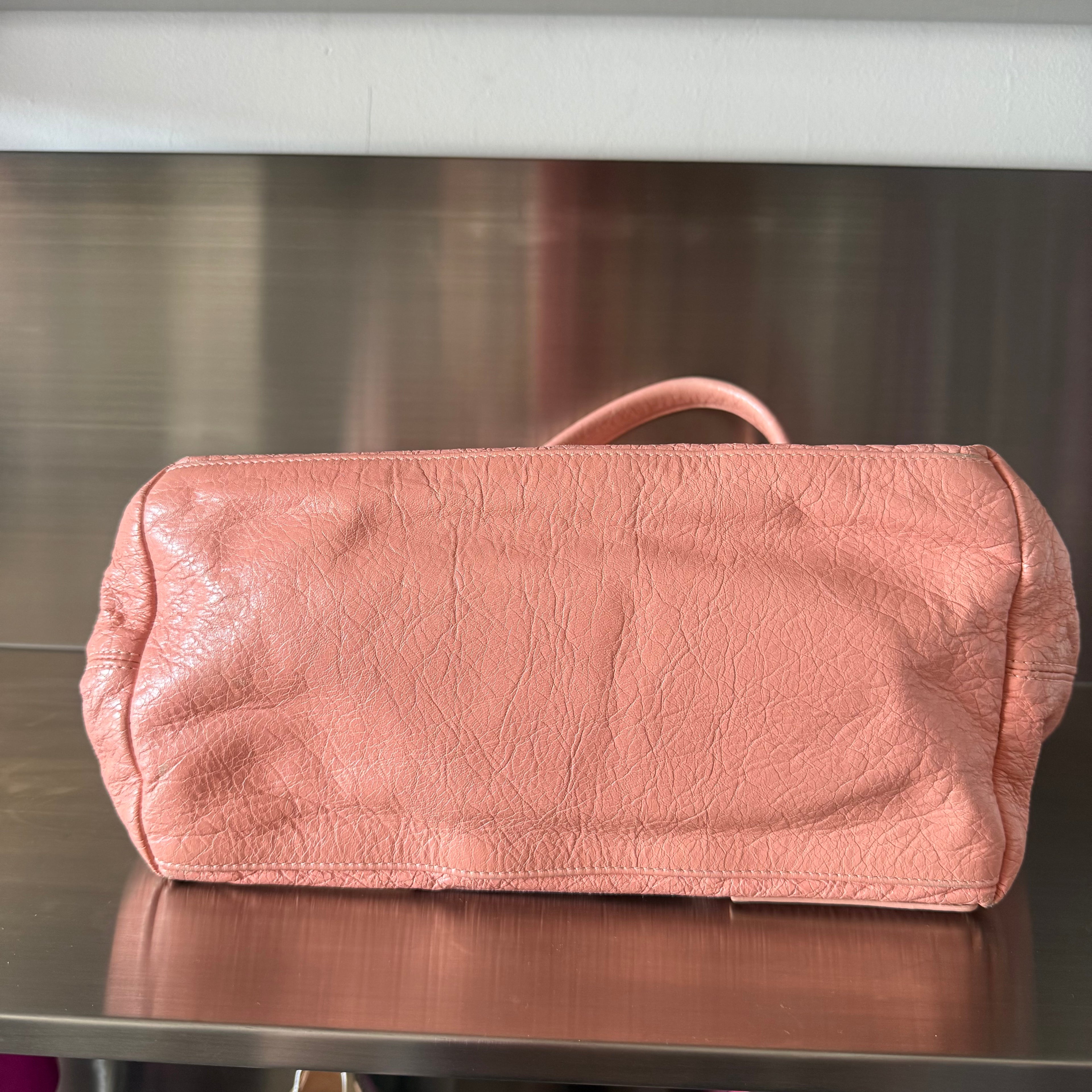 Balenciaga Coral Leather Tote