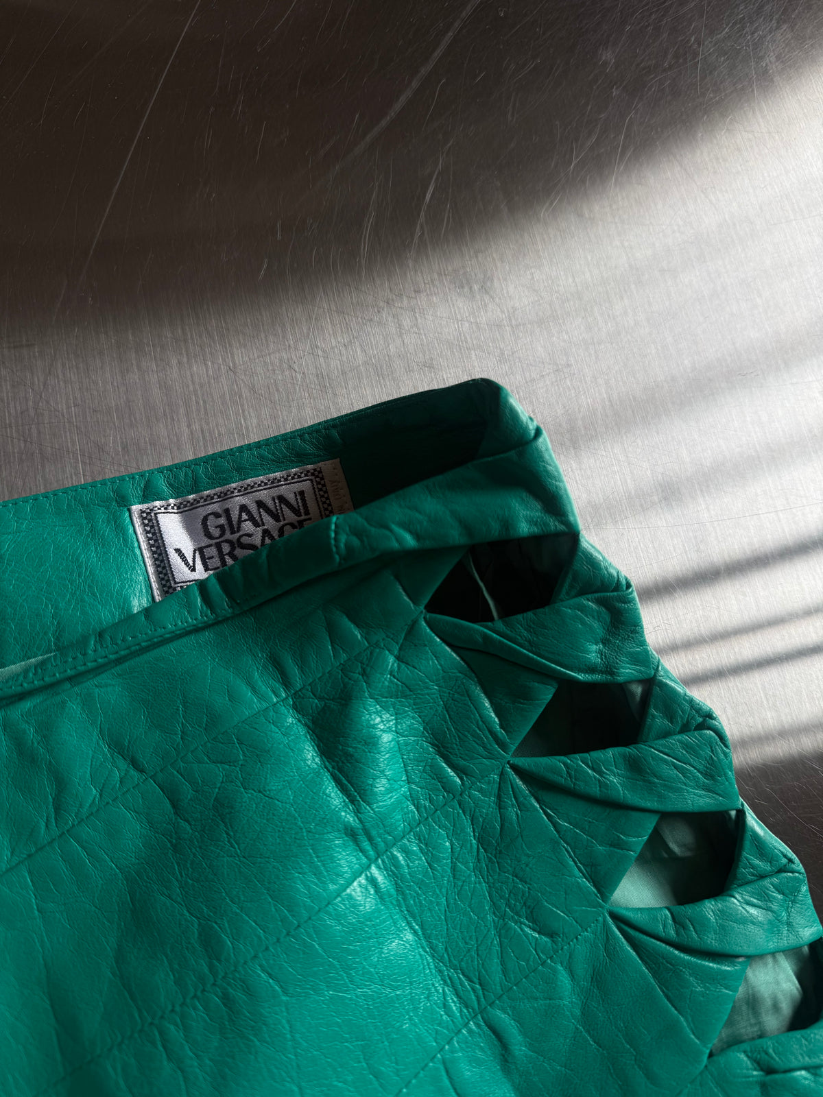 Vintage Gianni Versace Leather Skirt