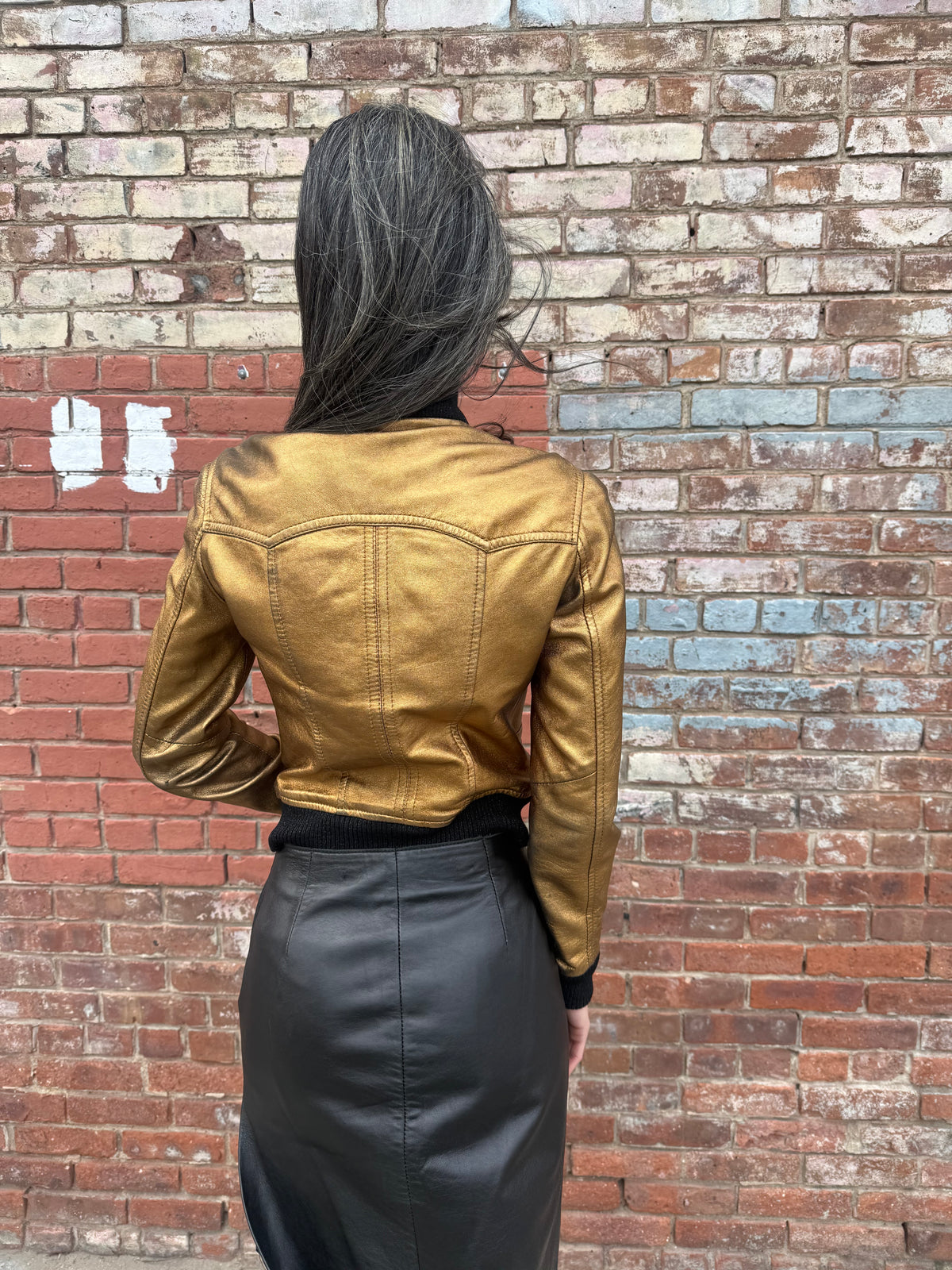 D&G Bronze Leather Jacket