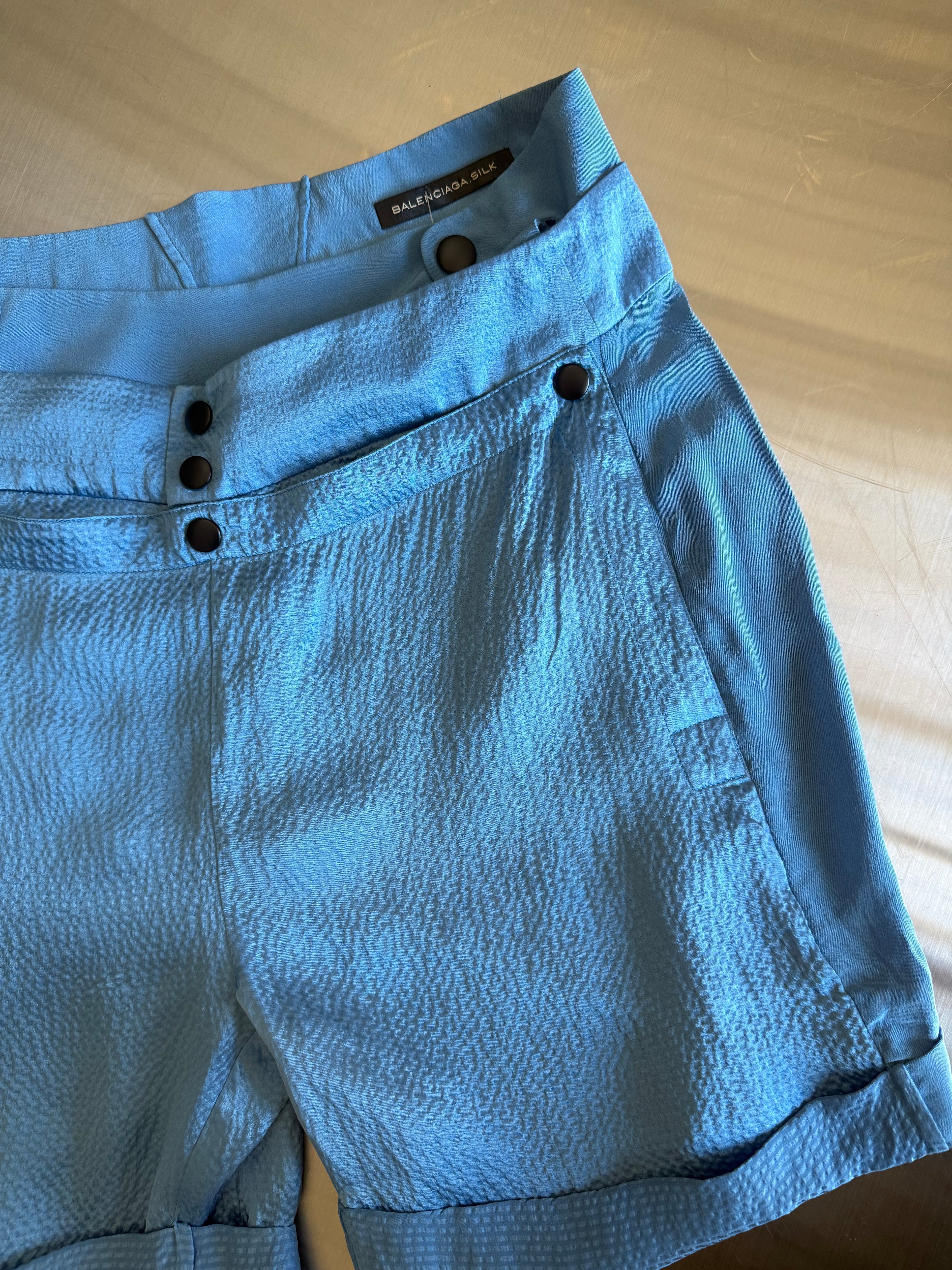 Vintage Nicholas Ghesquiere Era Balenciaga Silk Shorts