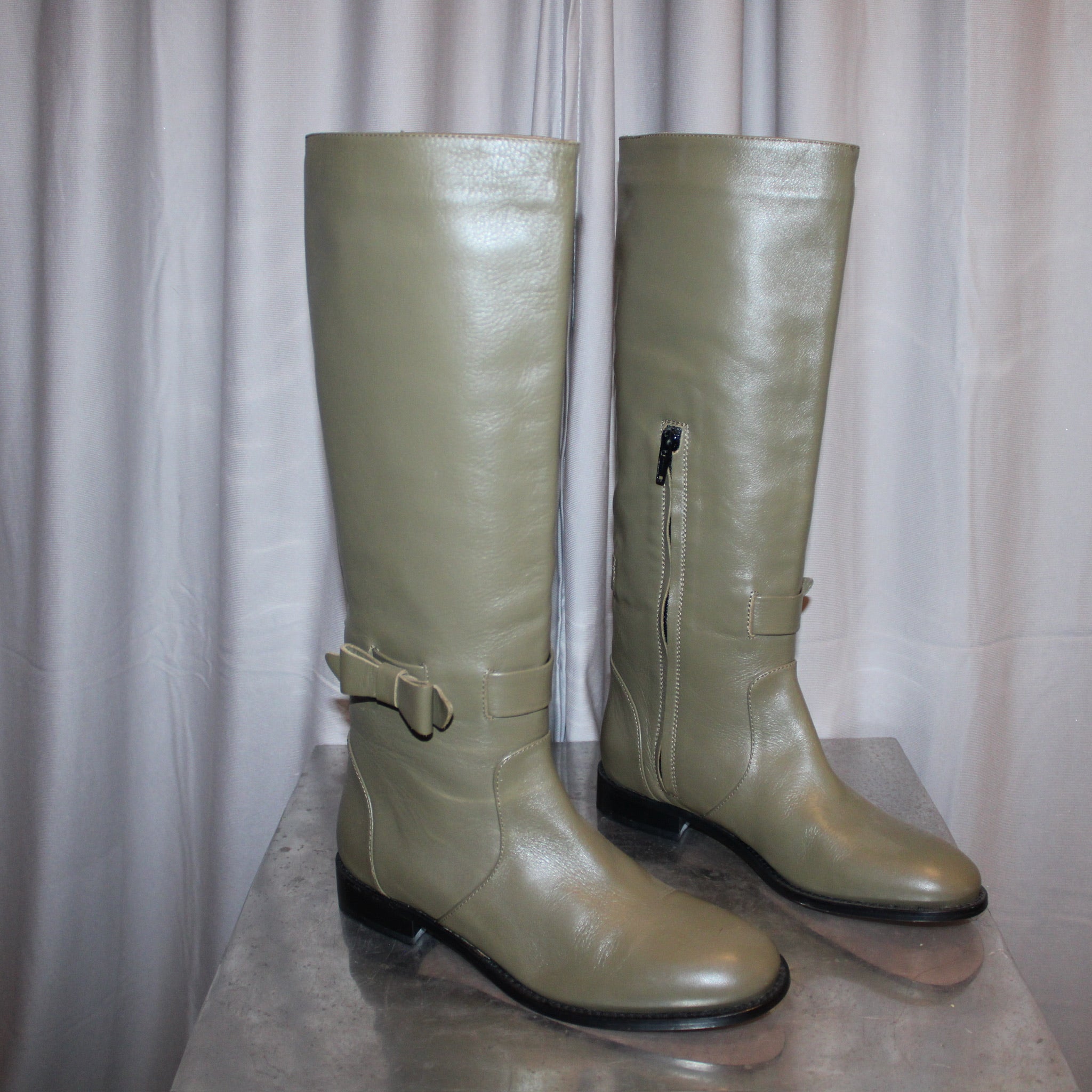 Red Valentino Leather Bow Boots