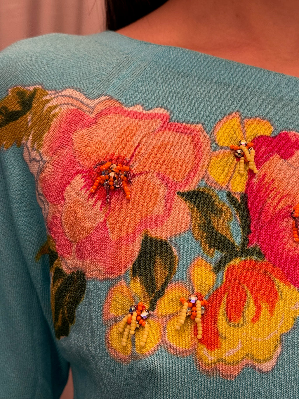 Blumarine Knit Asymetrical Neckline Top