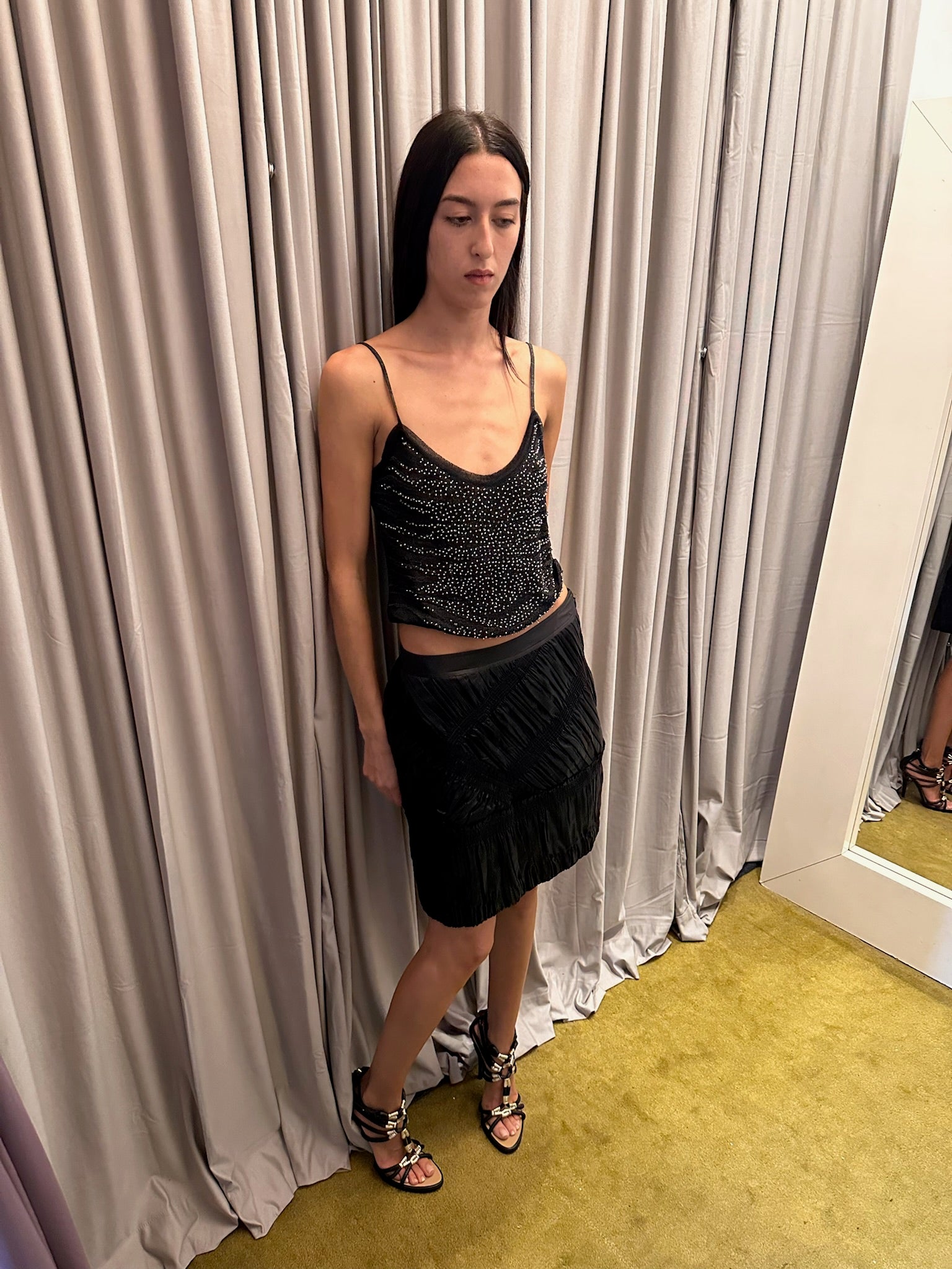 Roberto Cavalli Embellished Sheer Top