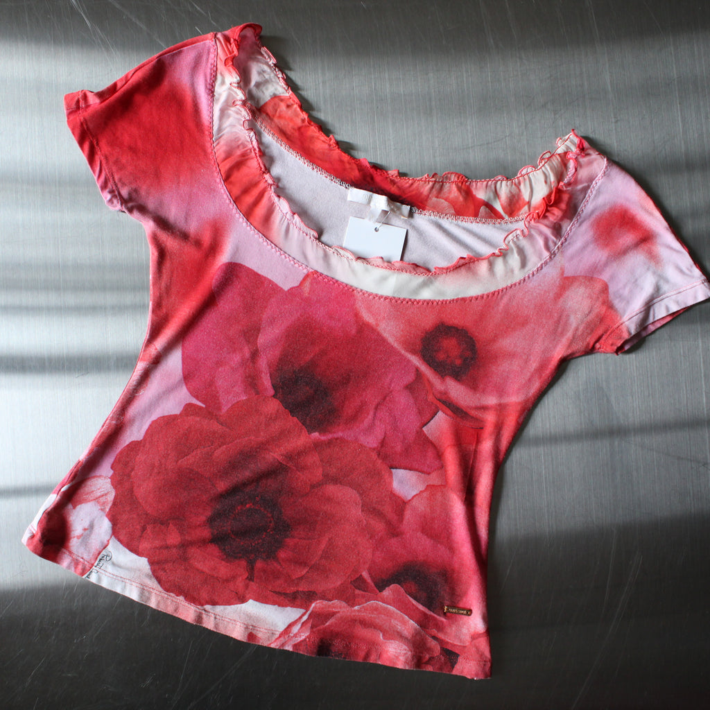 Vintage Roberto Cavalli SS2002 Poppy Print Shirt