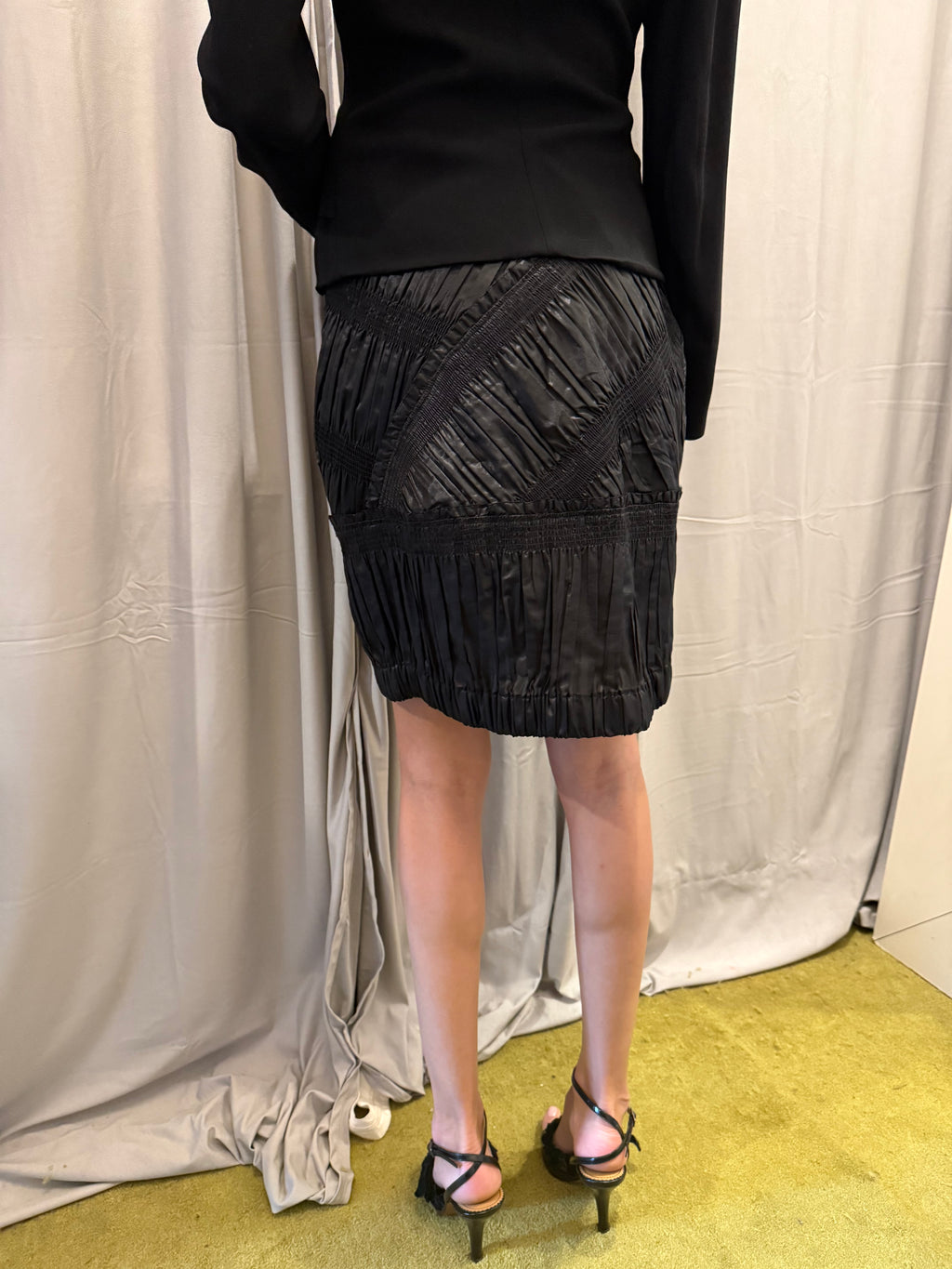 Burberry Ruched Silk Skirt