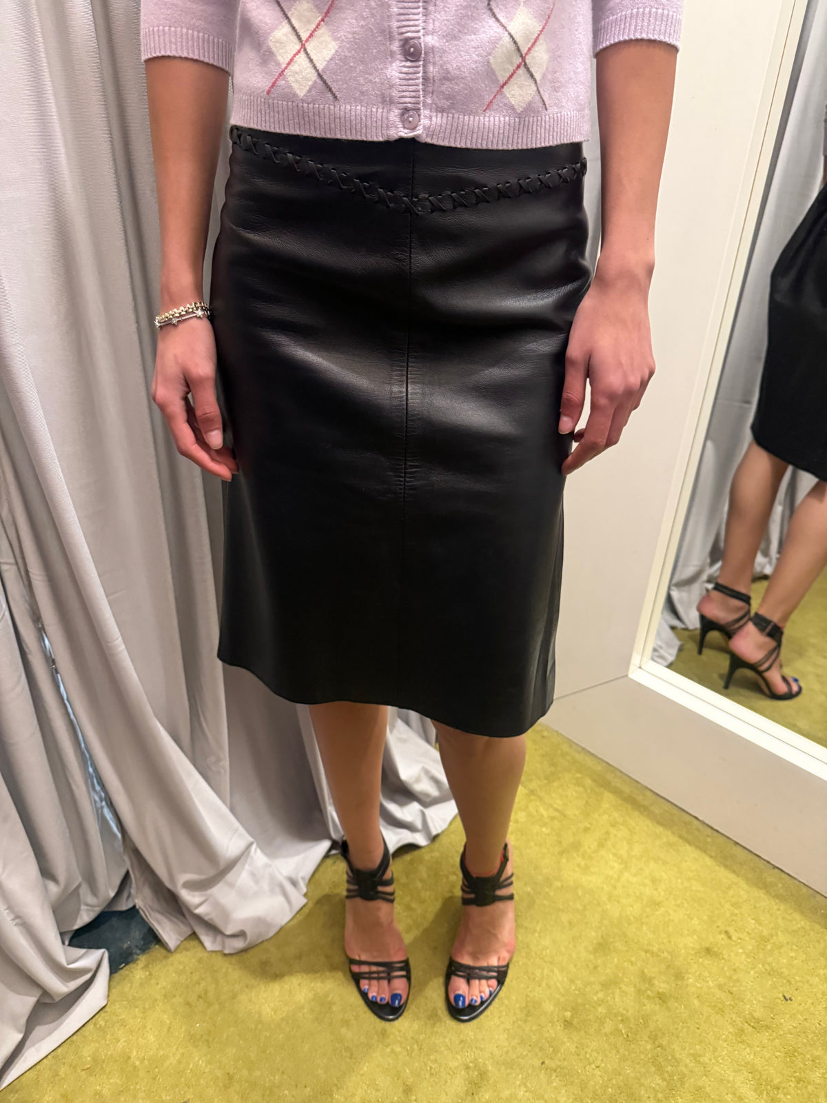 Italian vintage leather skirt