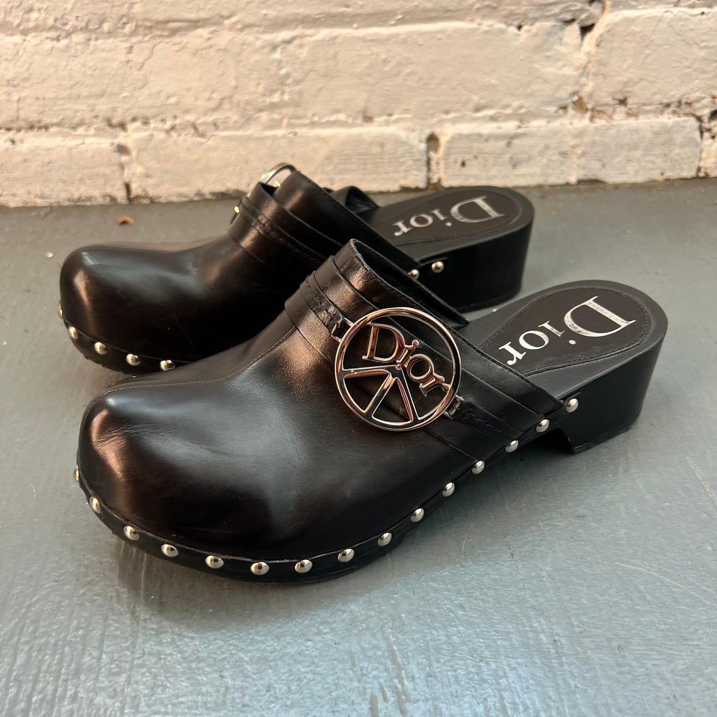 Vintage Dior Leather Clogs