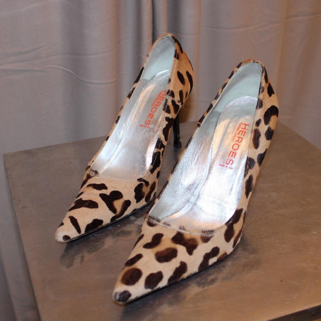 Cesare Paciotti Cowhide Leopard Print Heels