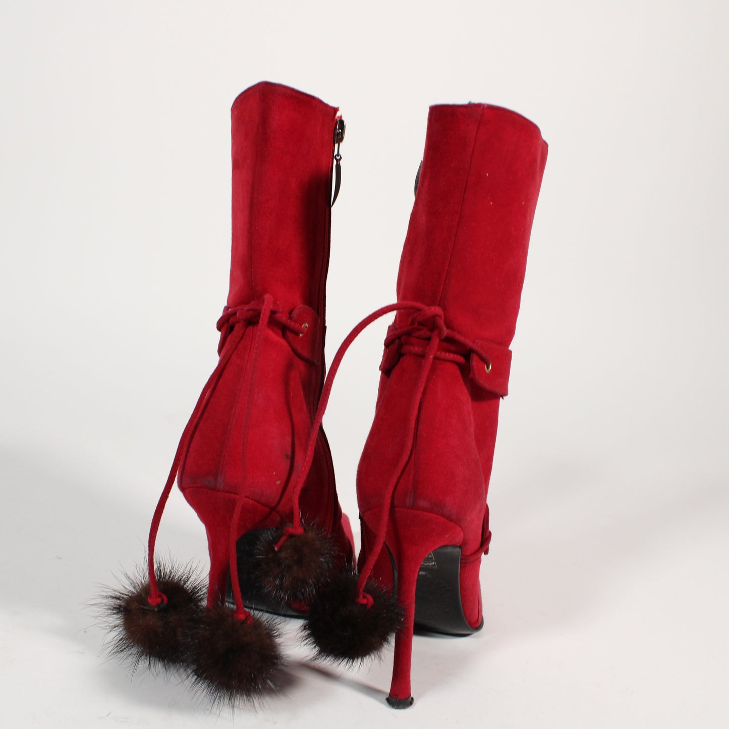 Cesare Paciotti Red Suede Booties