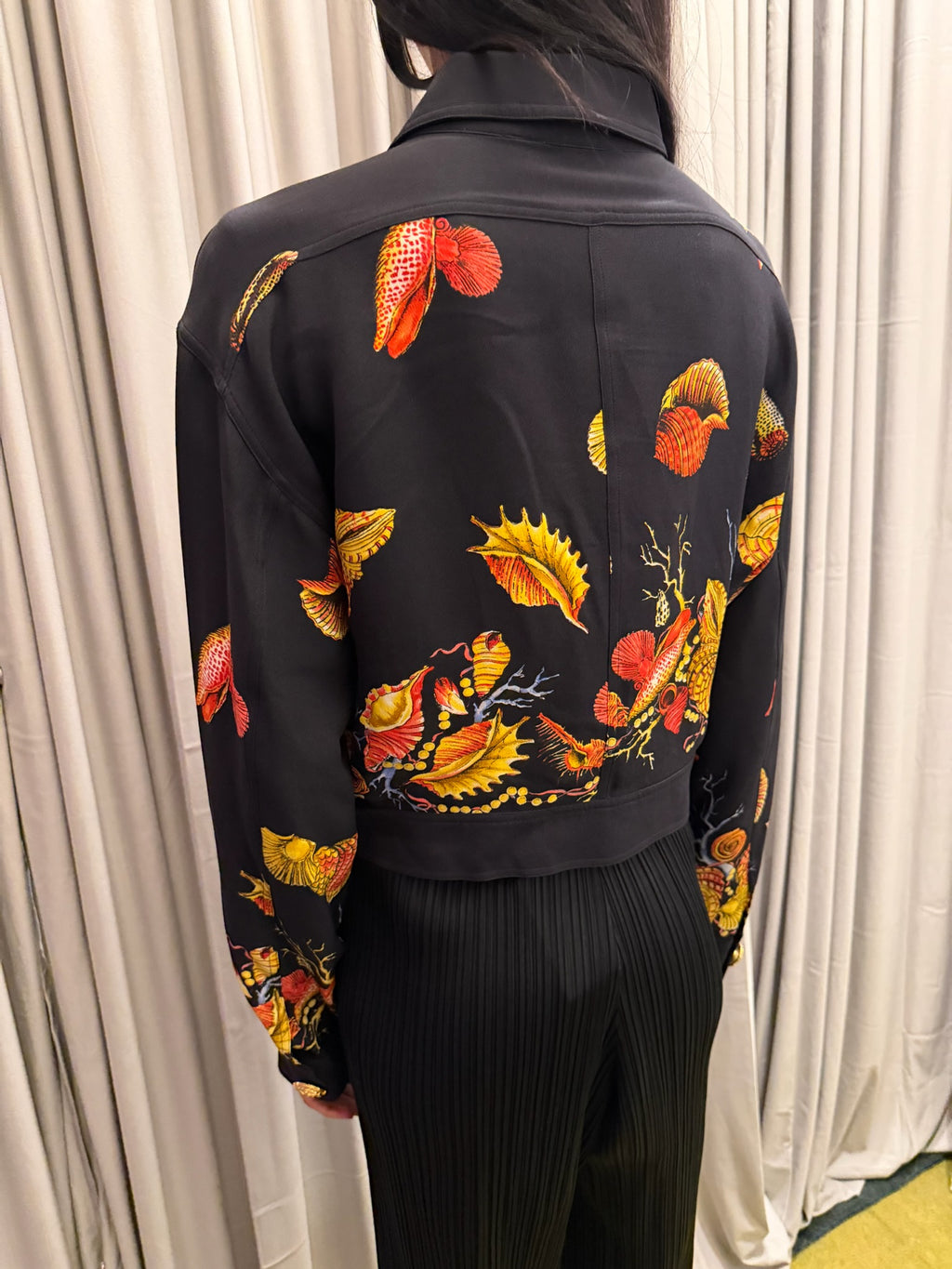 Gianna Versace Couture SS 1992 Seashell Print Silk Jacket