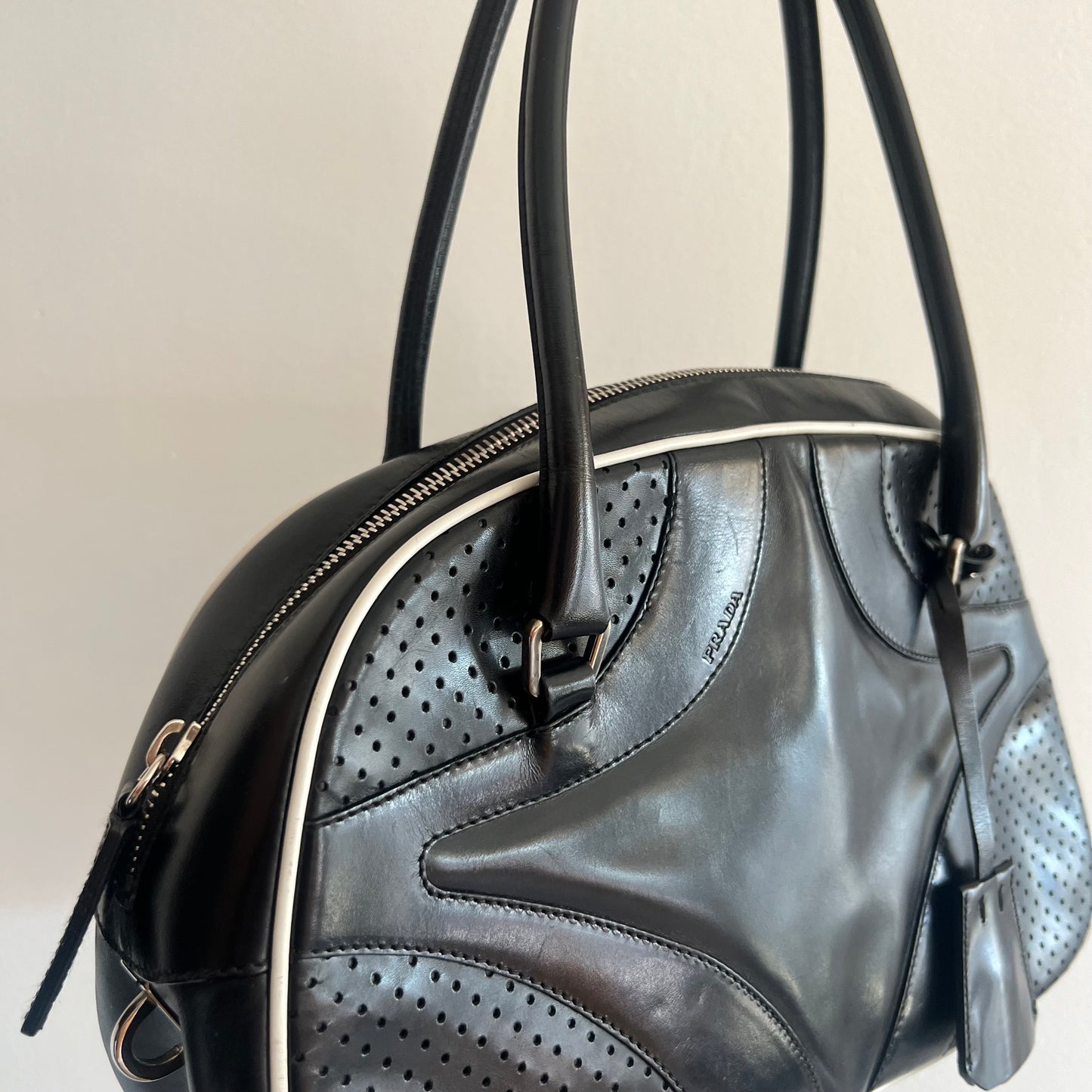 Vintage Prada Bowling Leather Bag