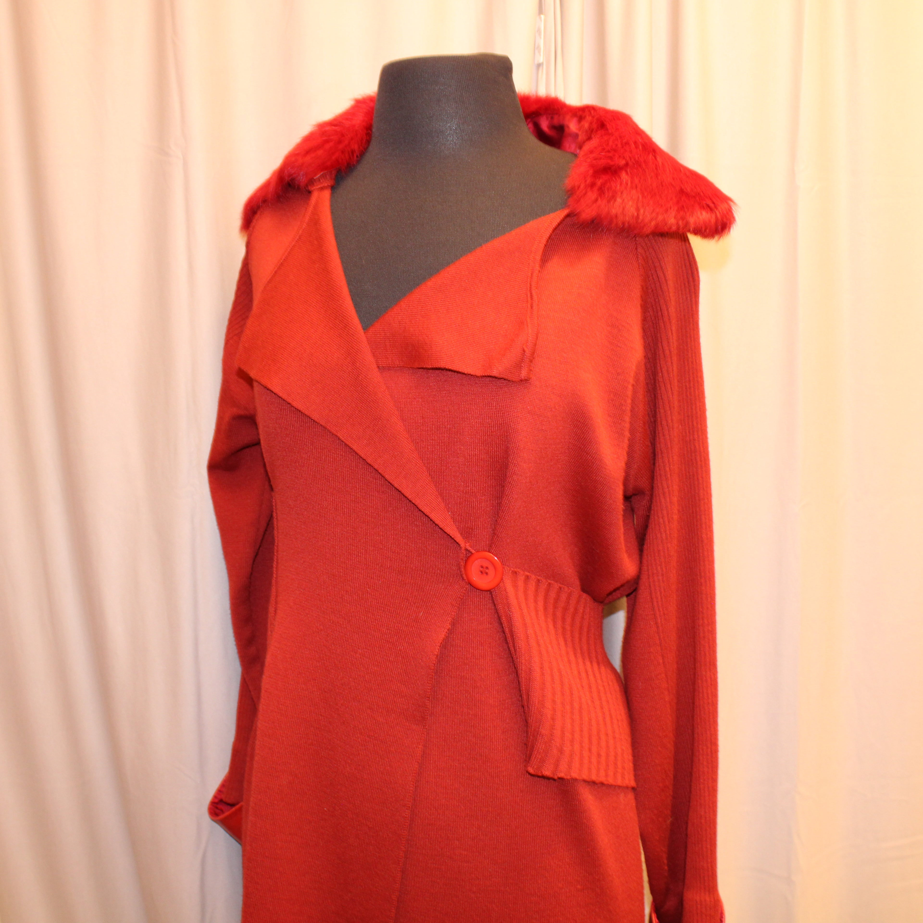 Vintage Cardigan with fur collar