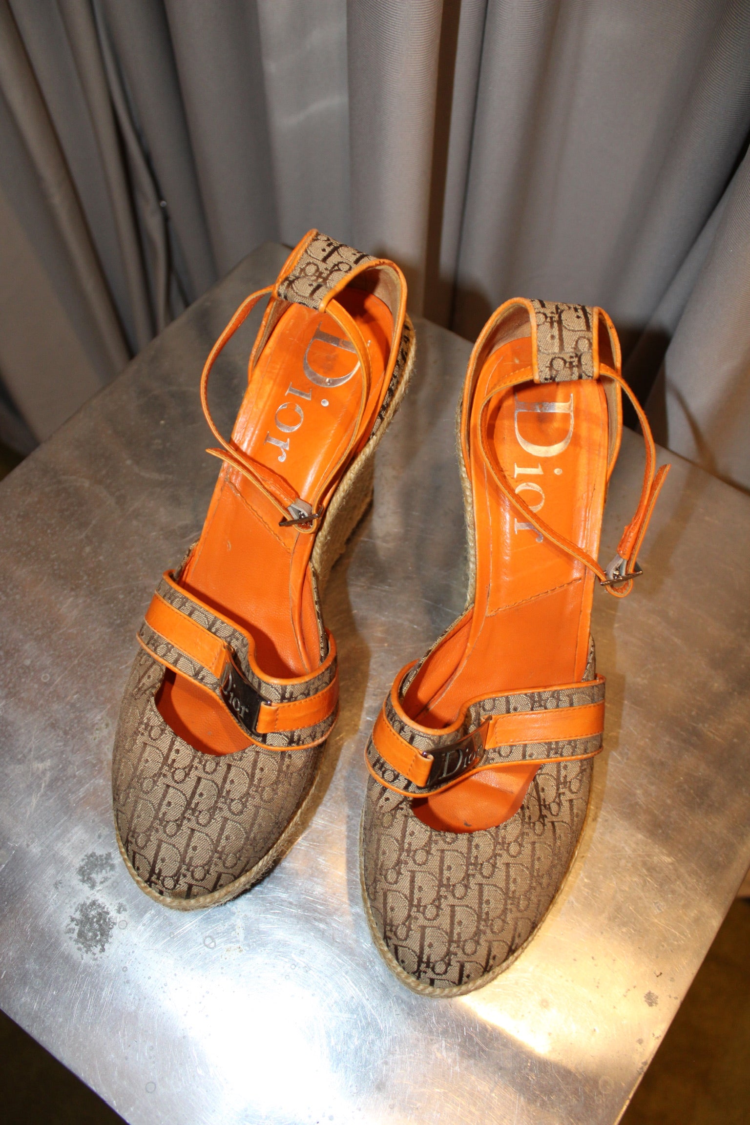 Dior Monogram Orange Heels