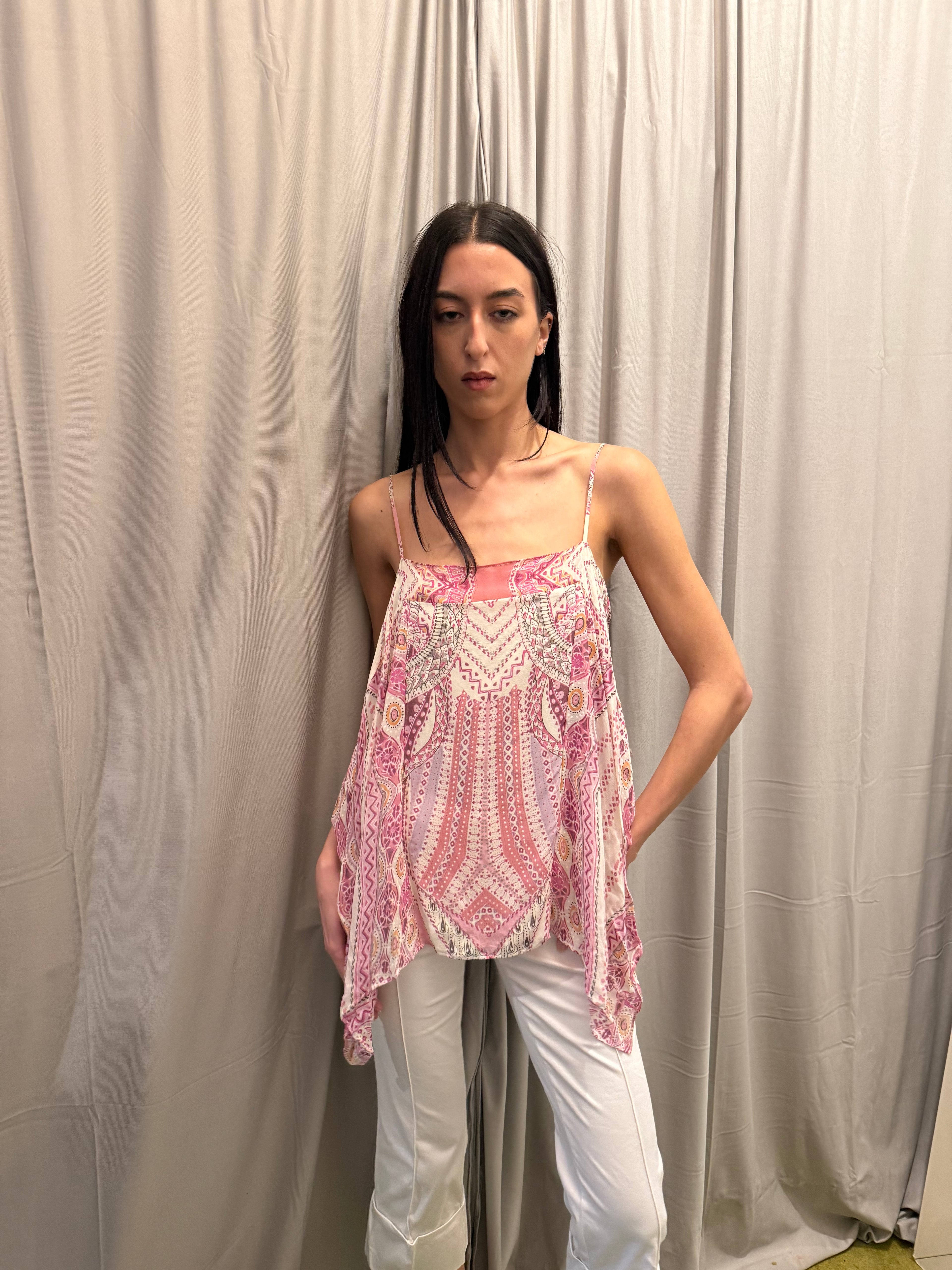 Roberto Cavalli Silk Paisley Print Flowy Top