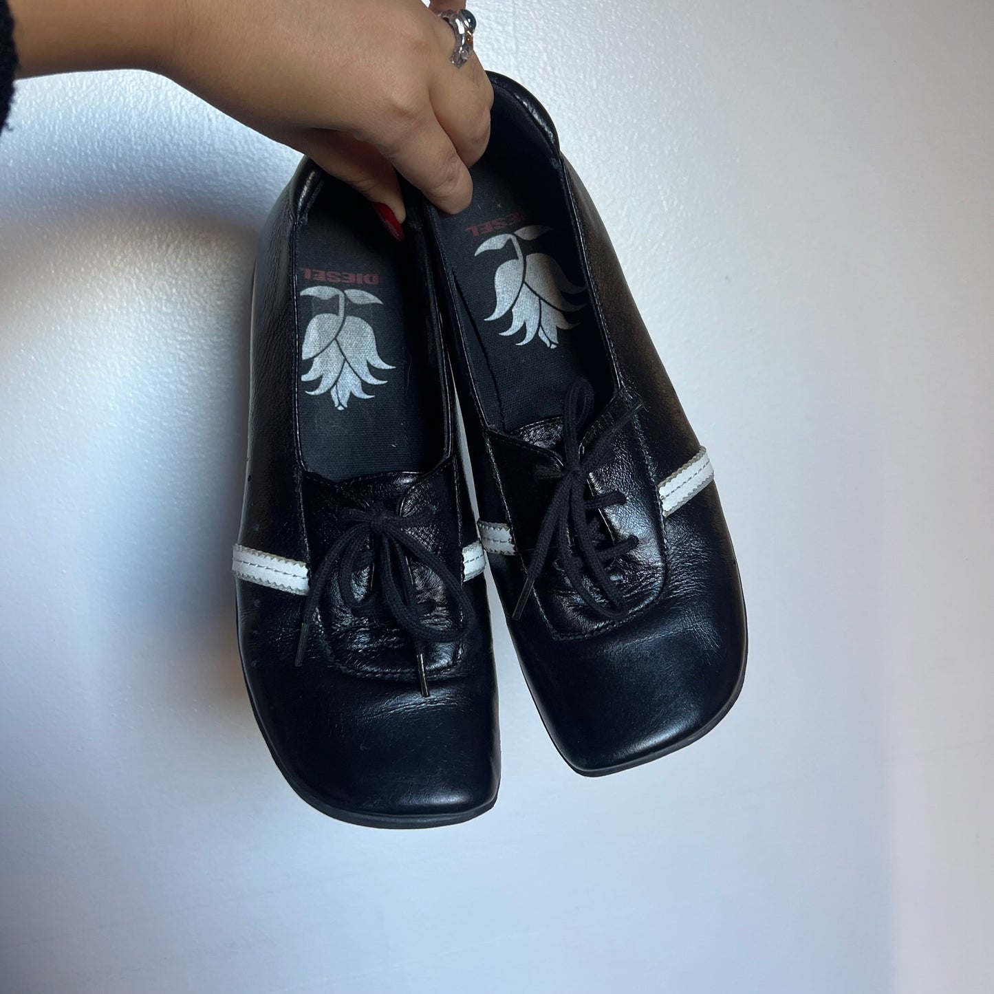 Diesel patent leather flats