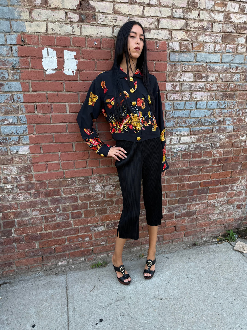 Gianna Versace Couture SS 1992 Seashell Print Silk Jacket