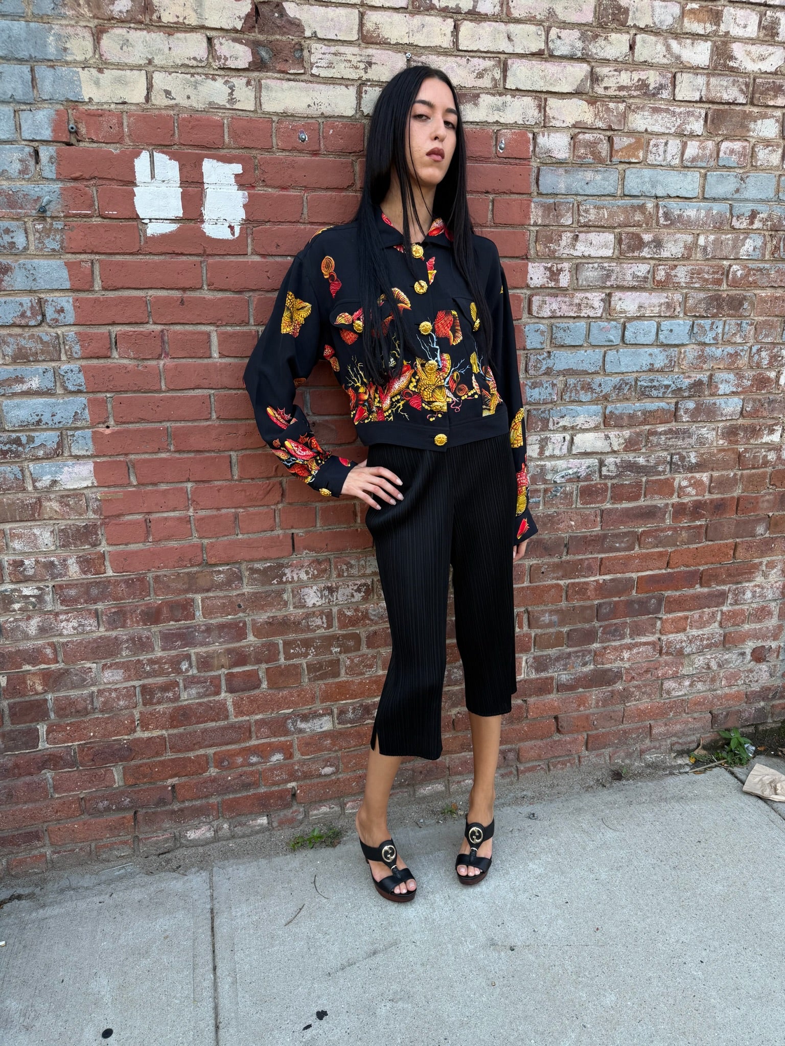 Gianna Versace Couture SS 1992 Seashell Print Silk Jacket