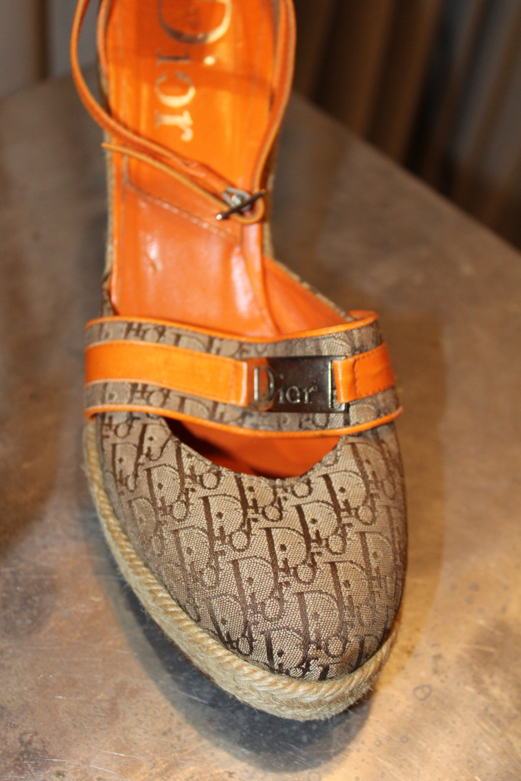 Dior Monogram Orange Heels