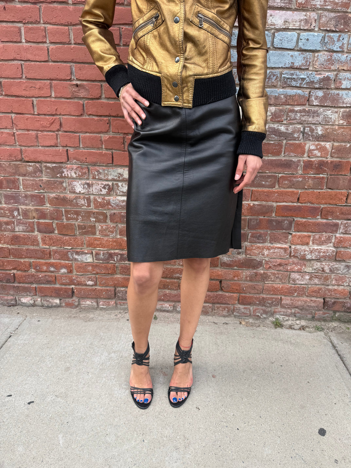 Italian vintage leather skirt
