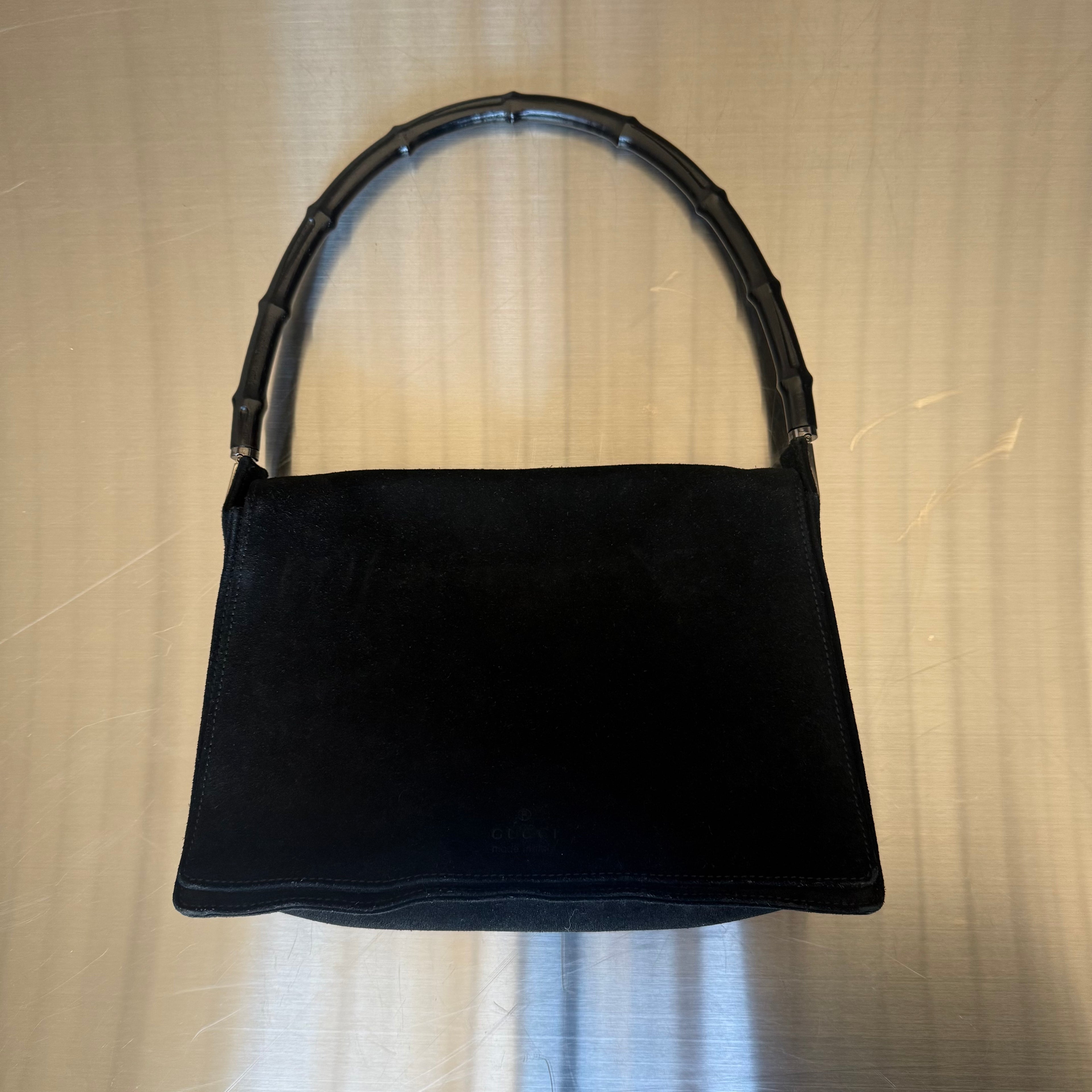 Gucci Suede Bag with Bamboo Handle