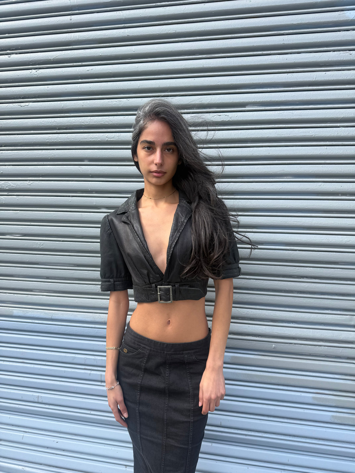 Paola Frani Leather Top