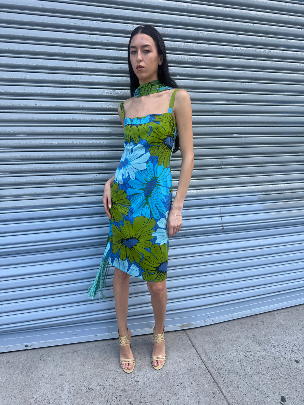 Dolce & Gabbana Silk Dress W/ Scarf