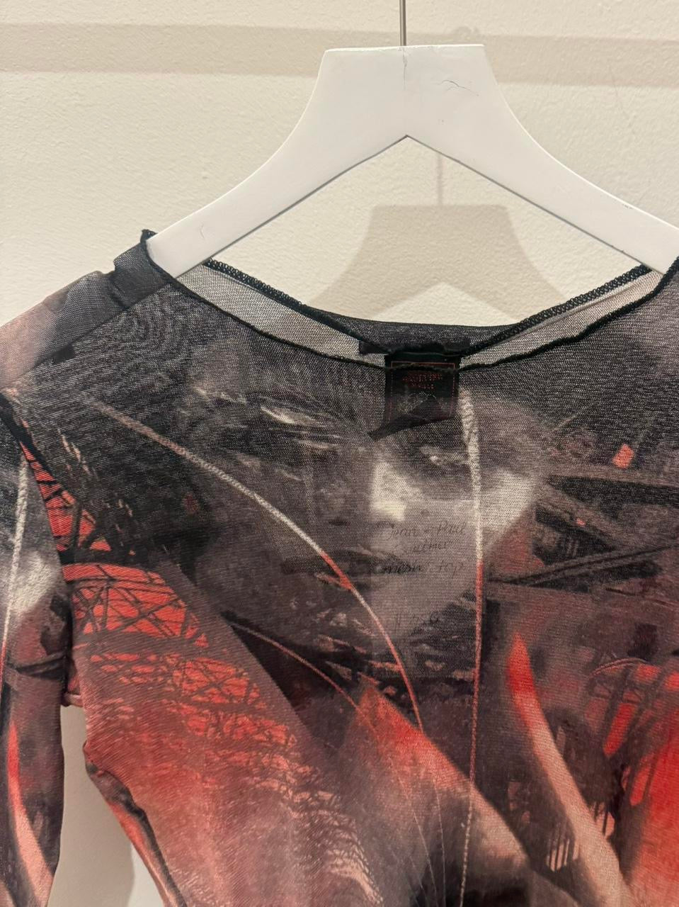 Vintage Jean Paul Gaultier Printed Mesh Top
