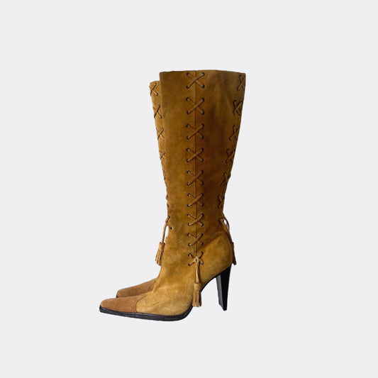 Cesare Paciotti Suede Knee High Boots