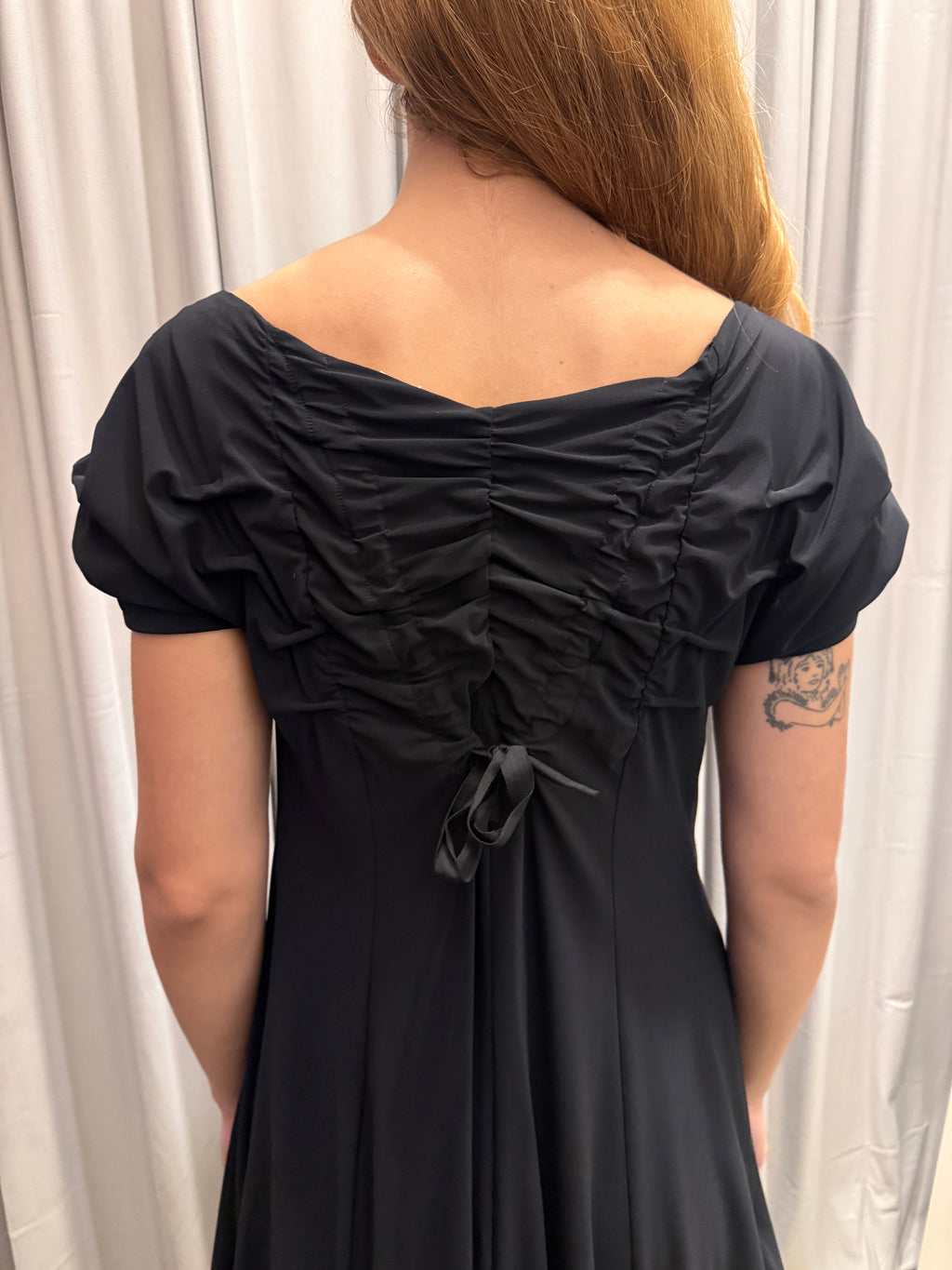 Marithe Francois Girbaud Black Ruched Dress