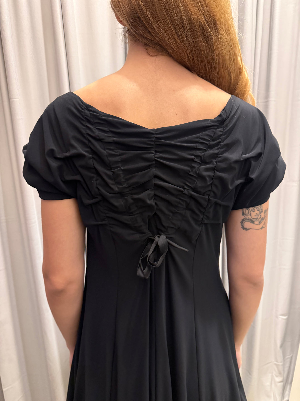 Marithe Francois Girbaud Black Ruched Dress