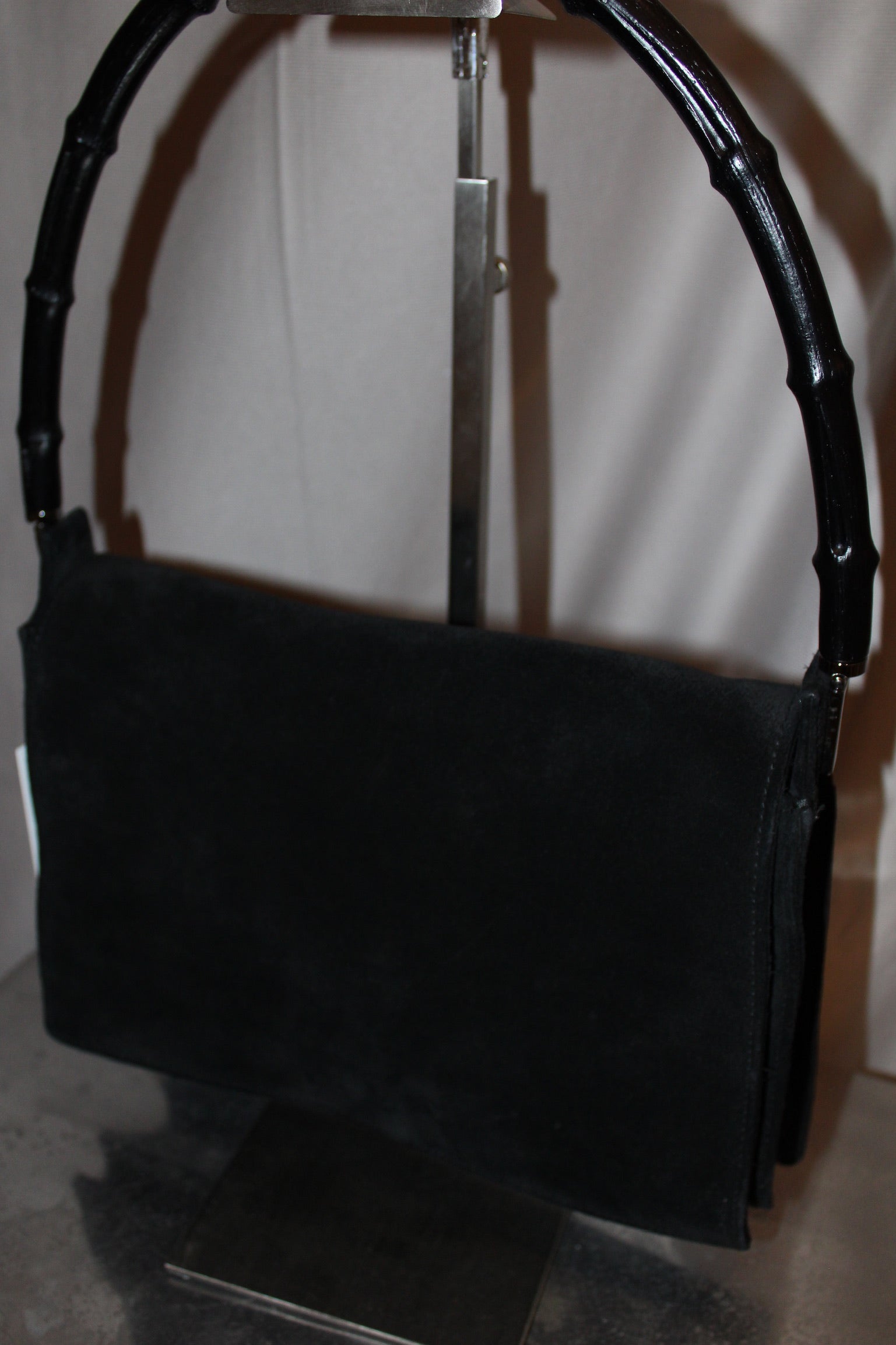 Gucci Bamboo Shoulder Suede Bag