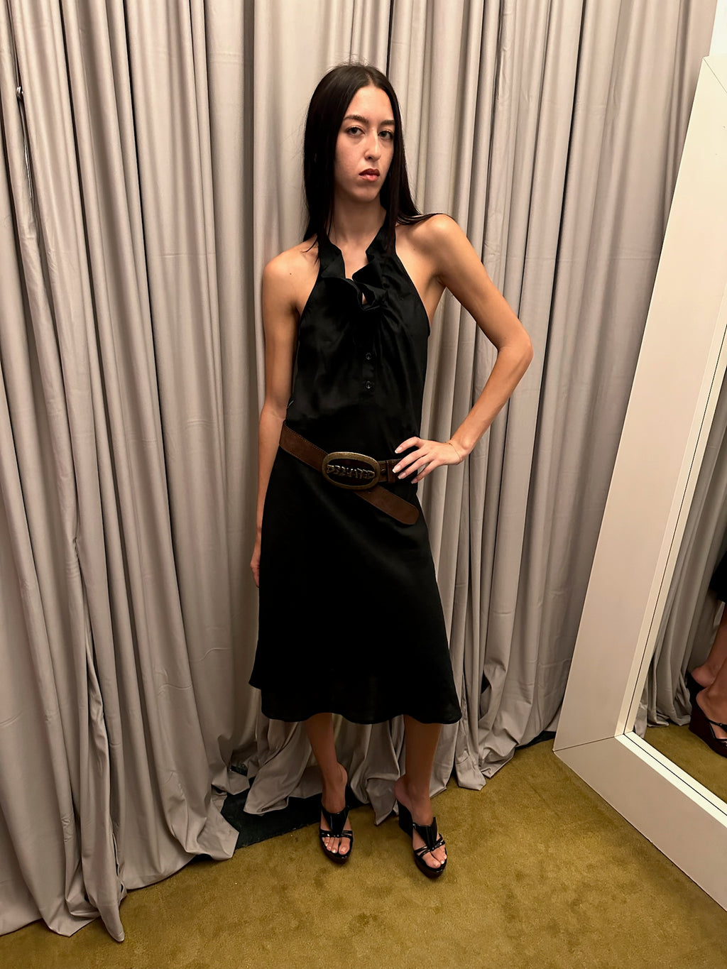 Armani Jeans Linen Black Dress