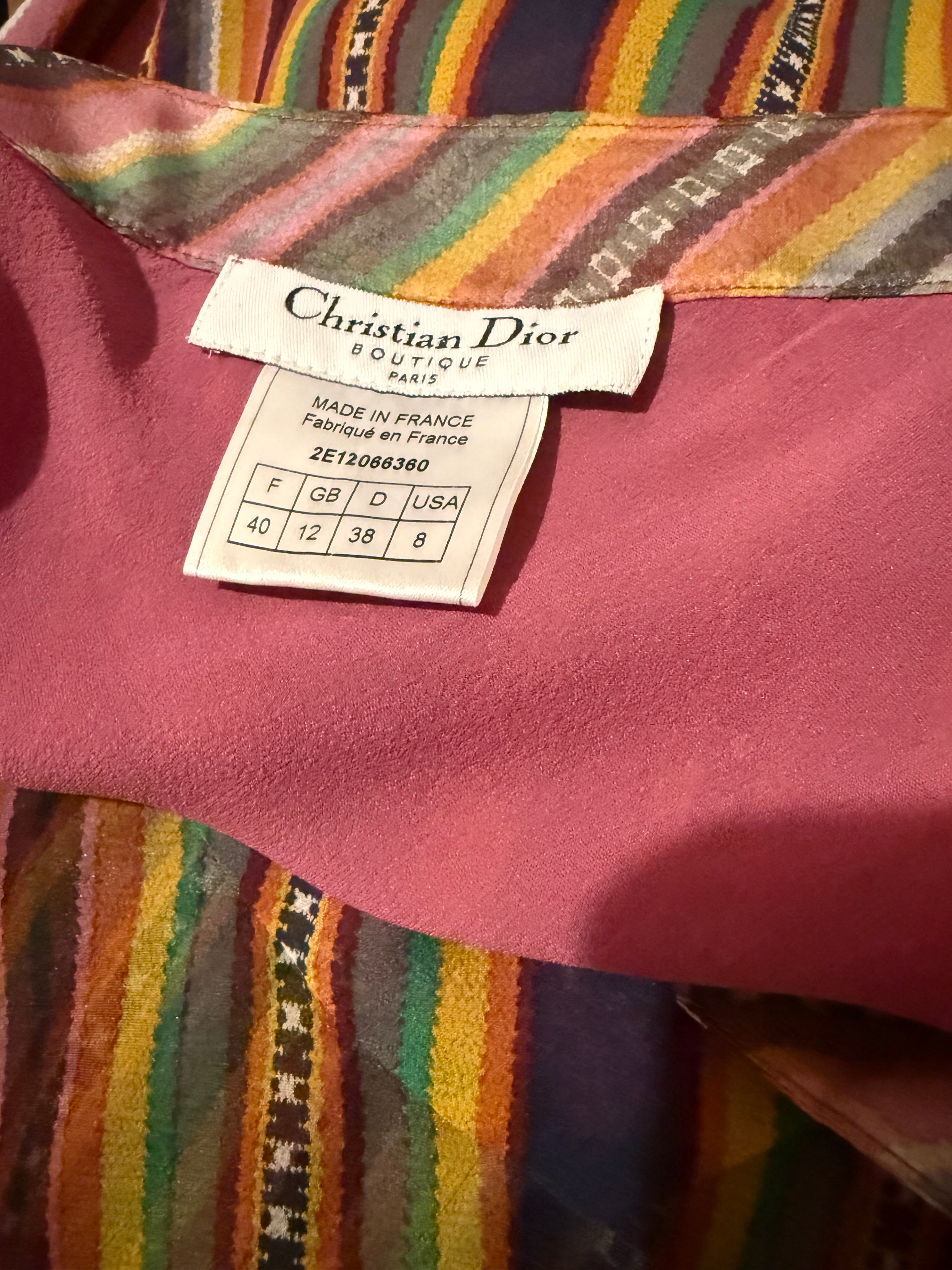 Dior Spring 2002 Runway Print Silk Dress