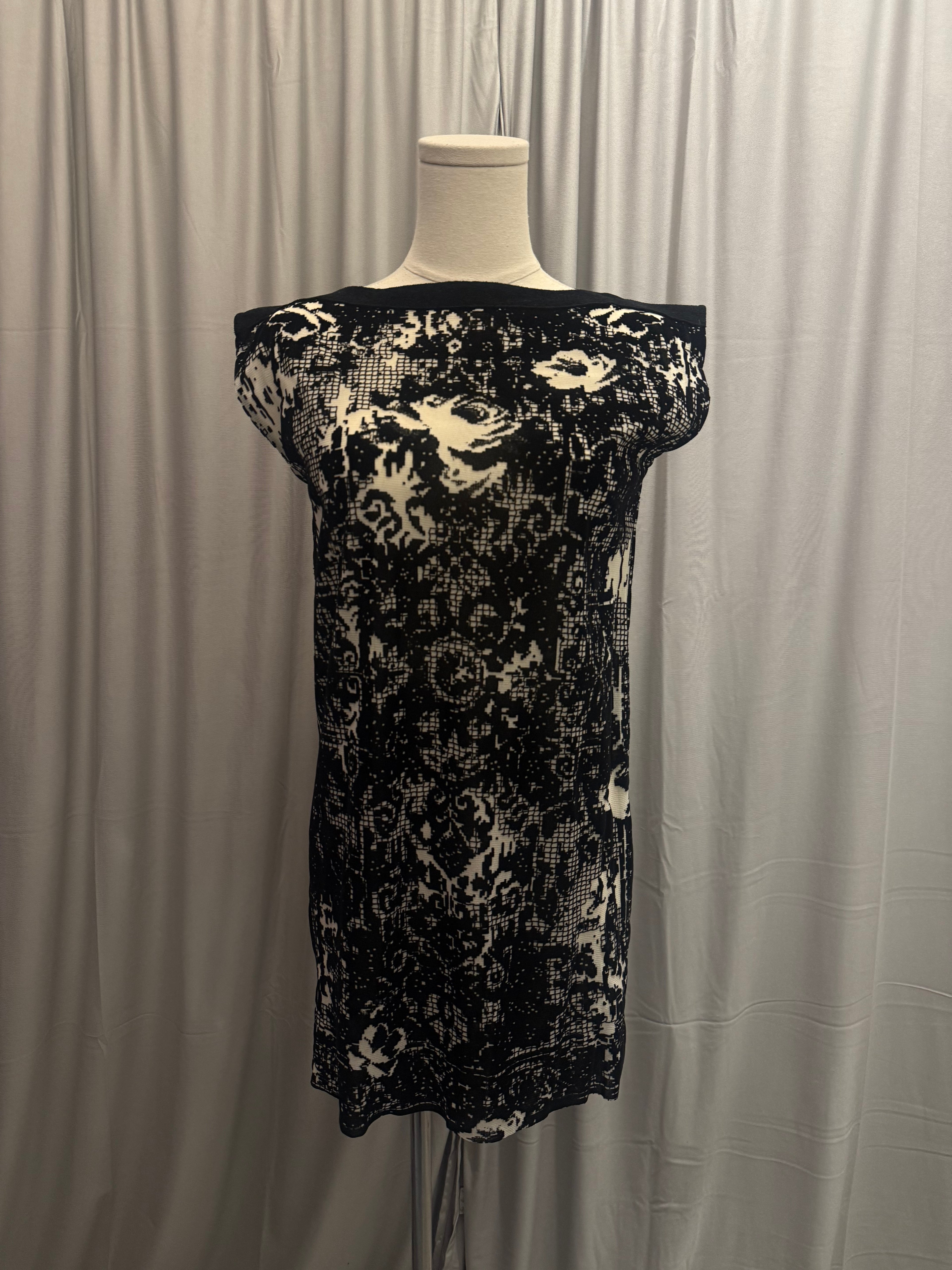 JPG Abstract Print Mesh Dress