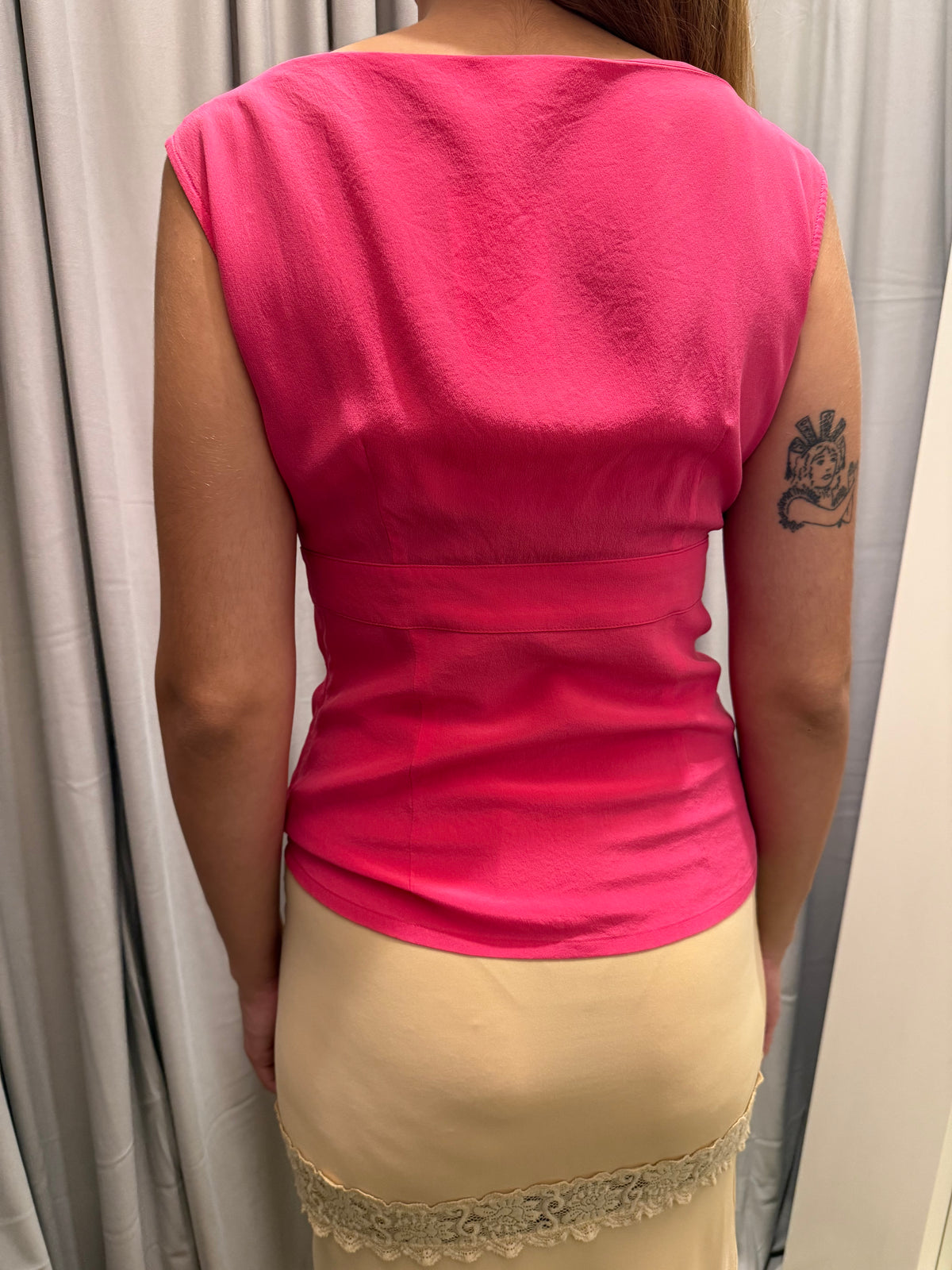 Alberta Ferretti Hot Pink Silk Top