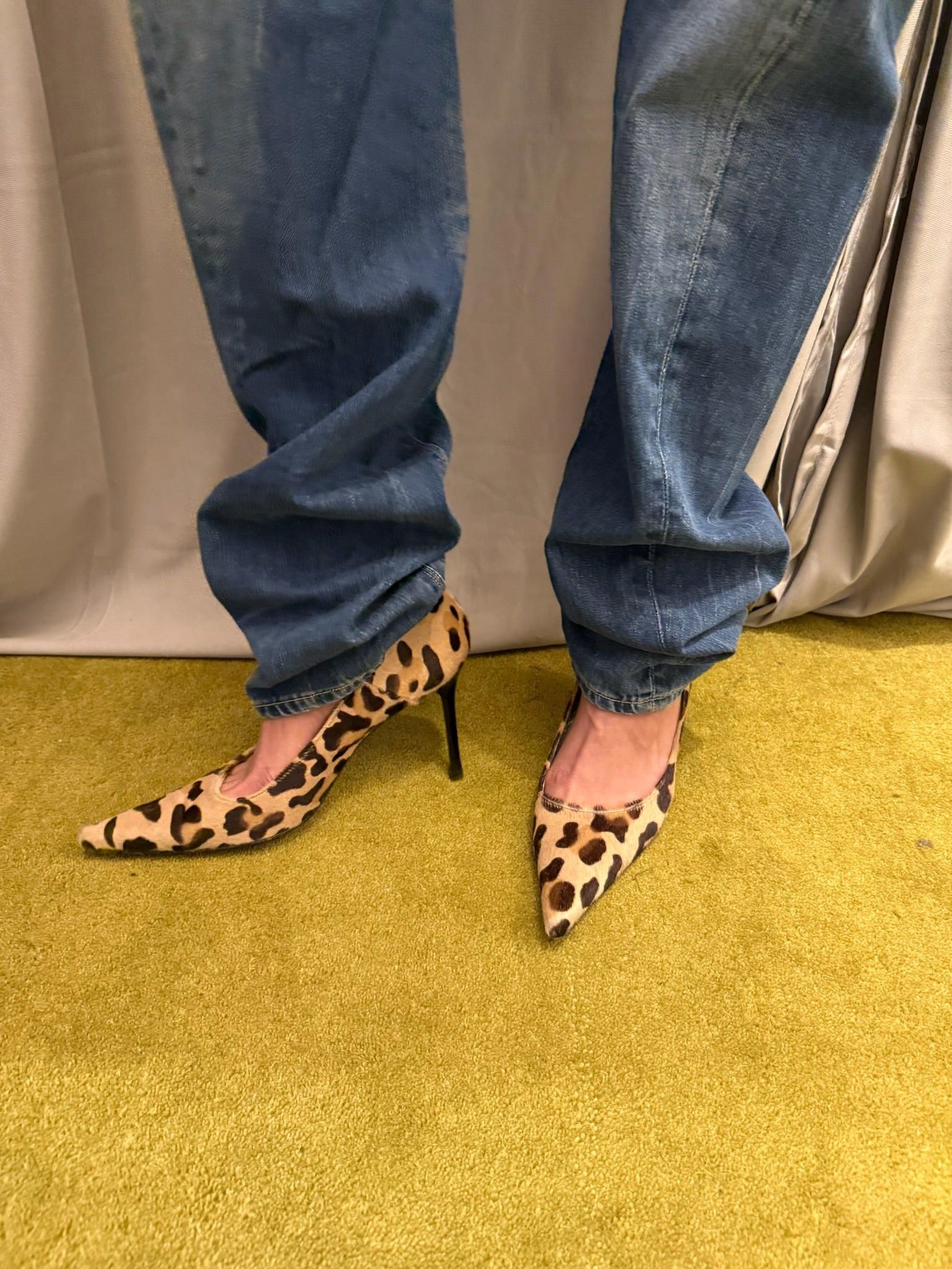 Cesare Paciotti Cowhide Leopard Print Heels