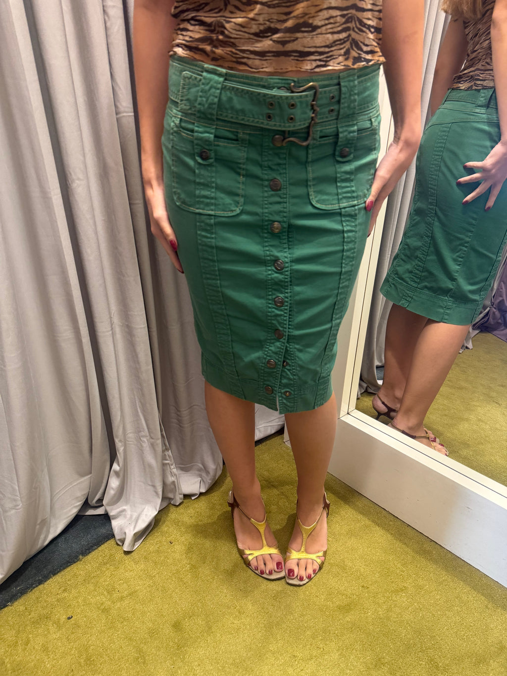 Just Cavalli Green Skirt