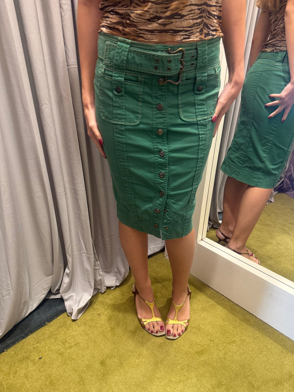 Just Cavalli Green Skirt