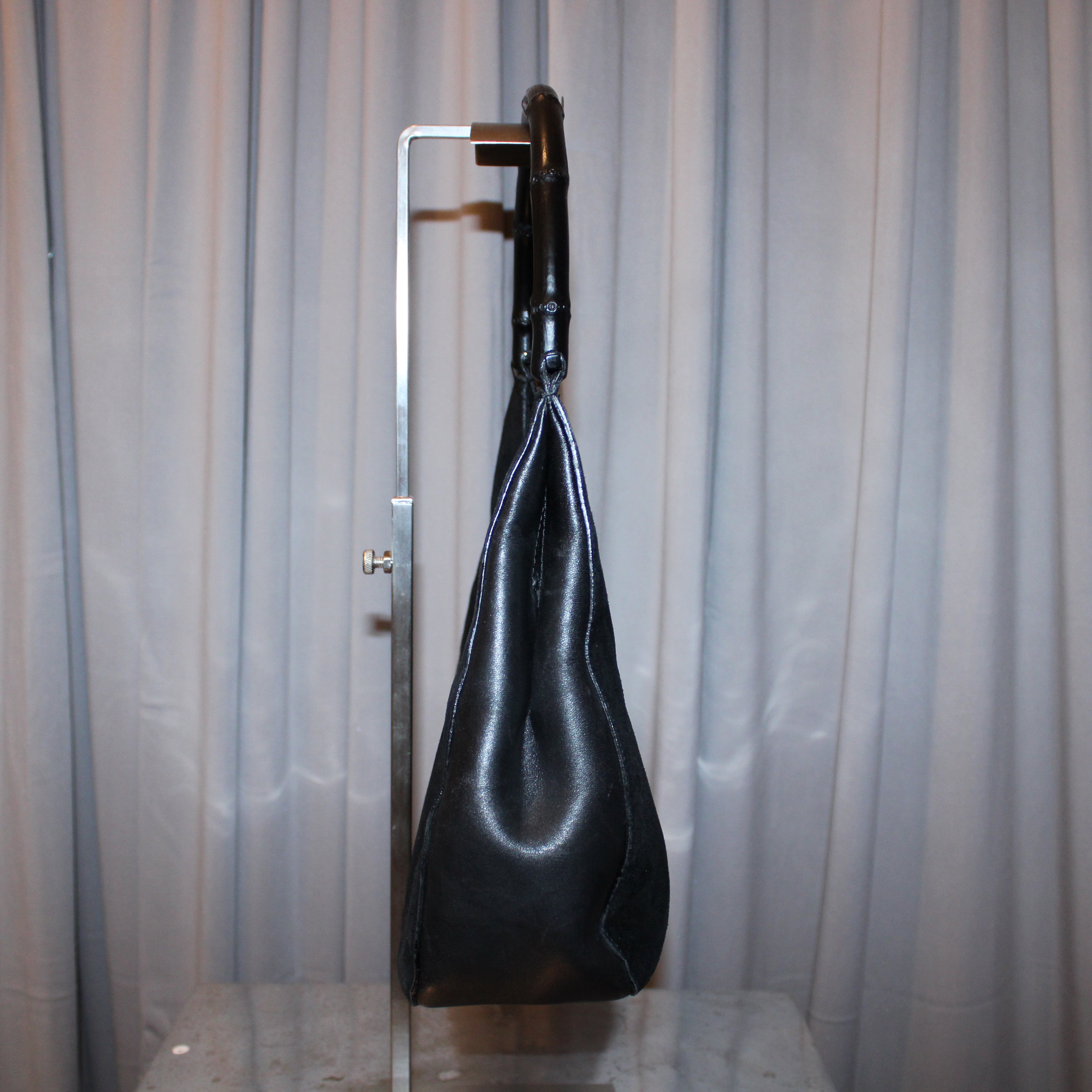 Vintage Gucci Suede Bamboo Handle Bag