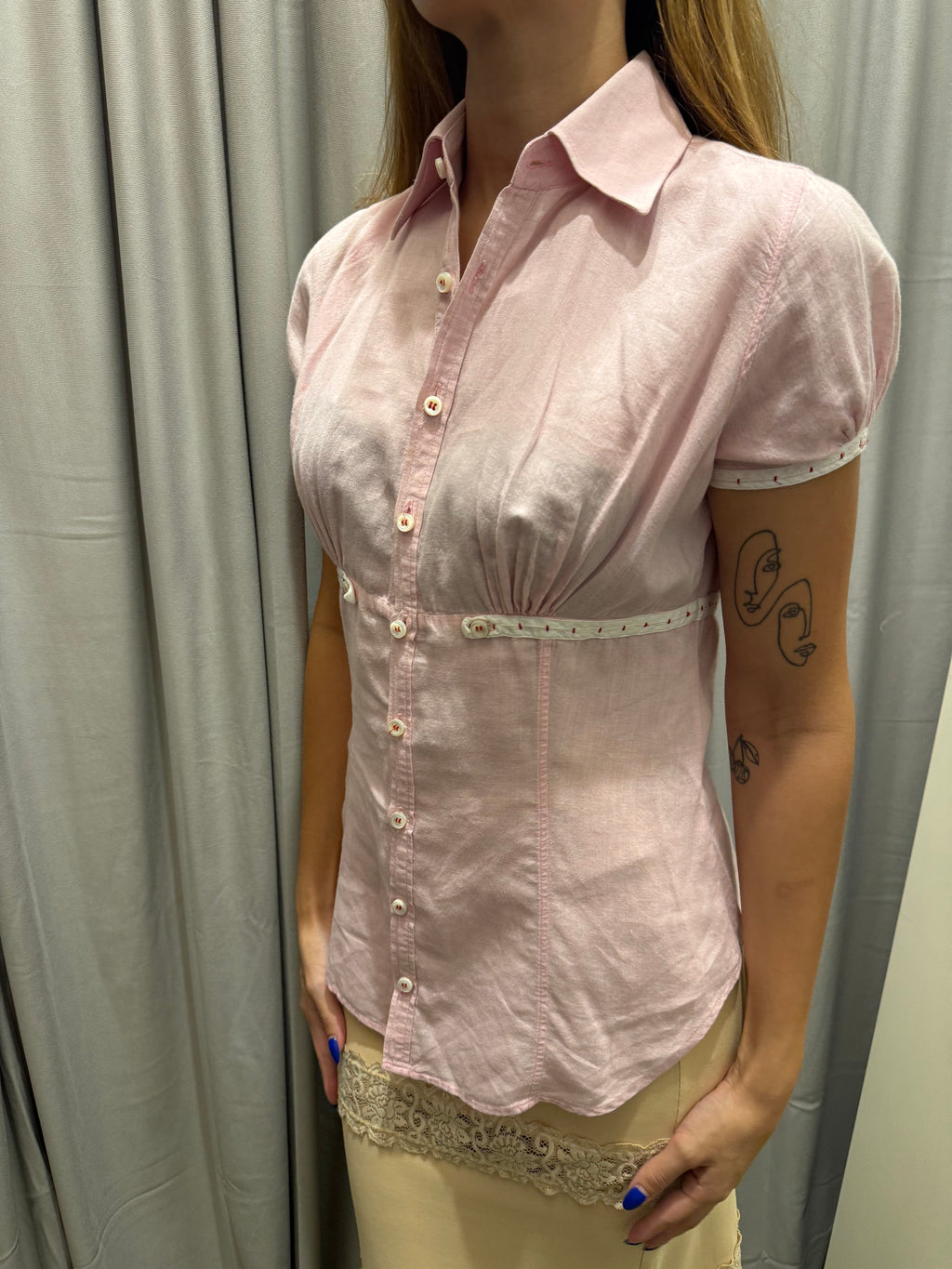 Dsquared Light Pink Button-Up Blouse