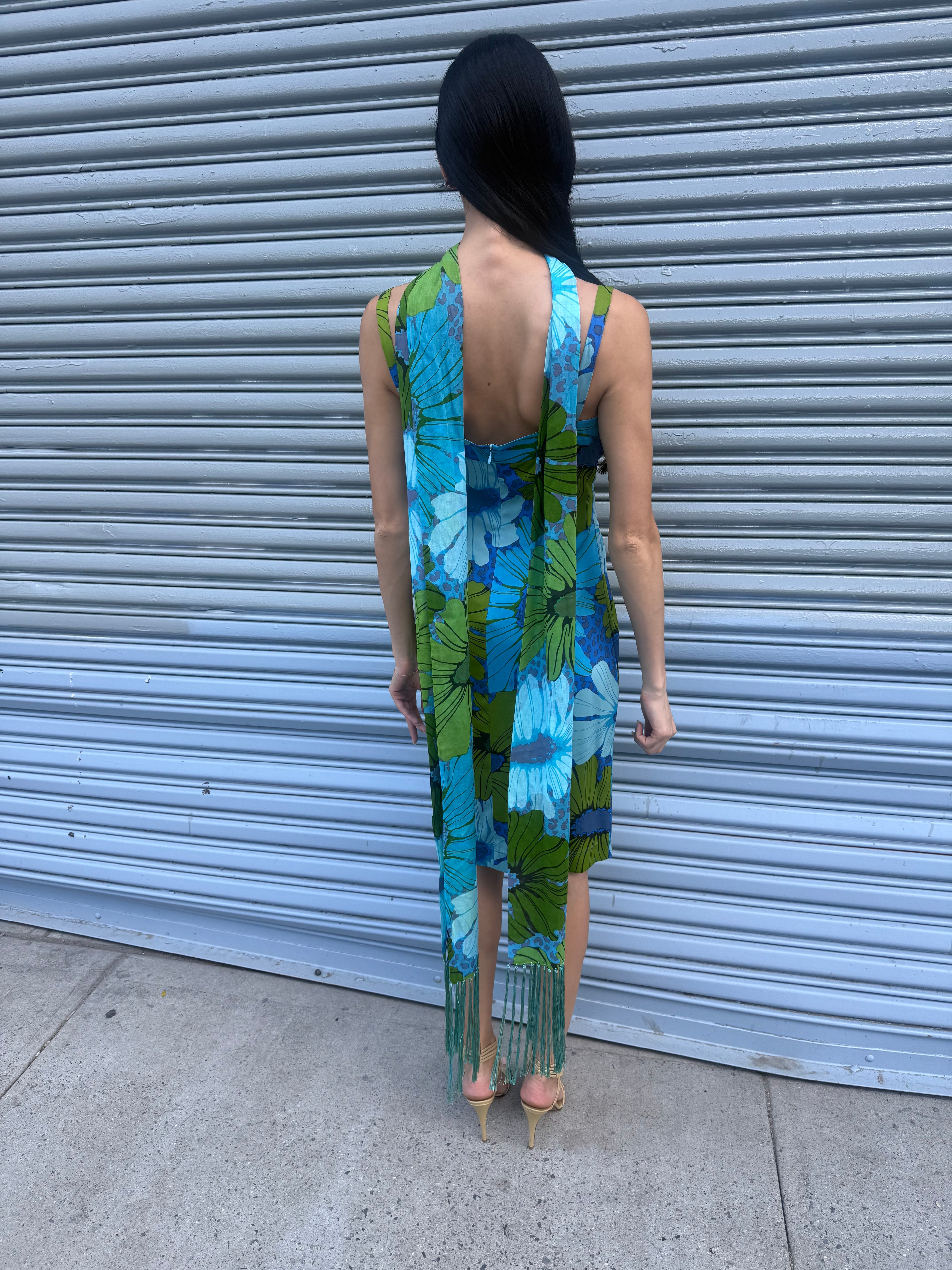 Dolce & Gabbana Silk Dress W/ Scarf