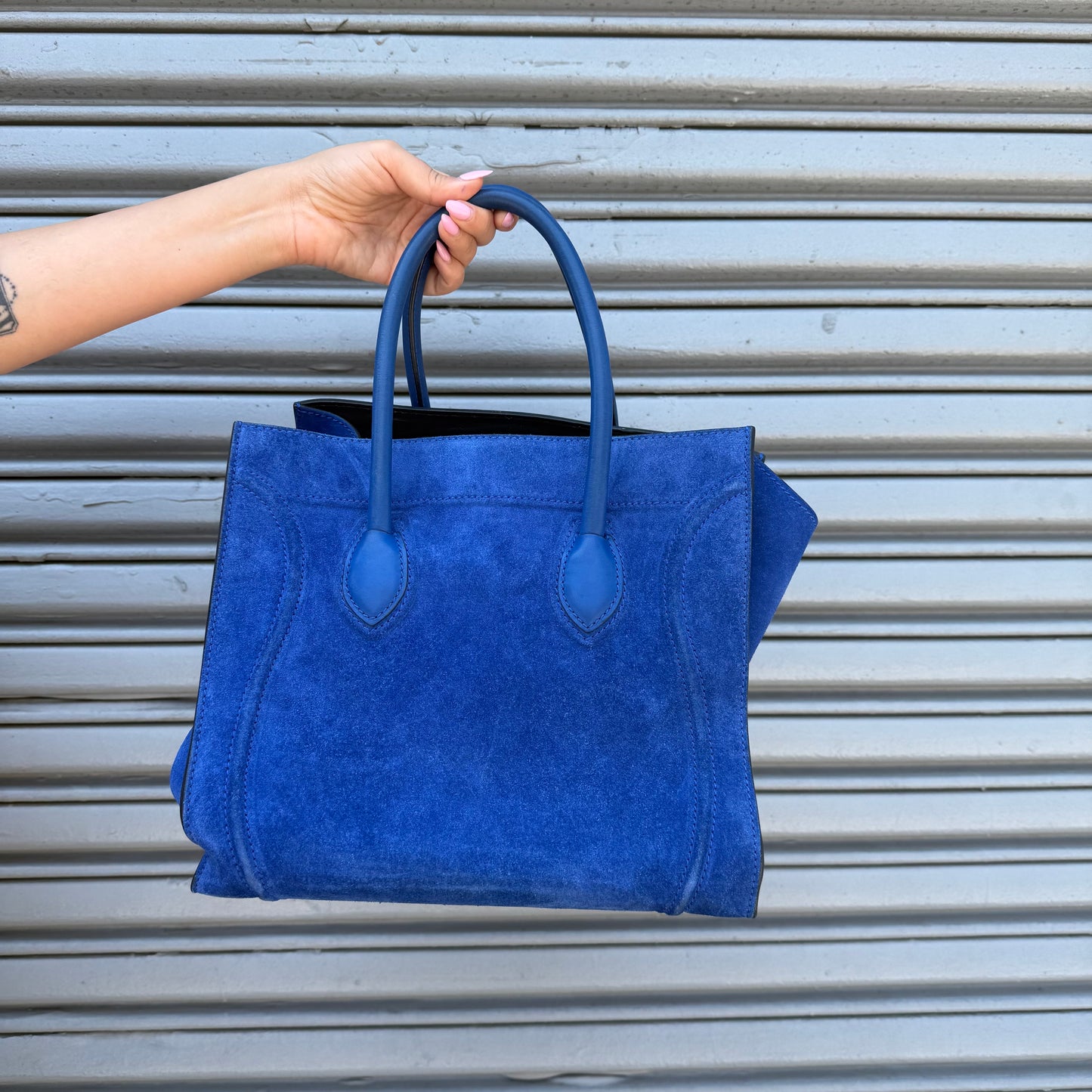 Celine Luggage Phantom Suede Bag