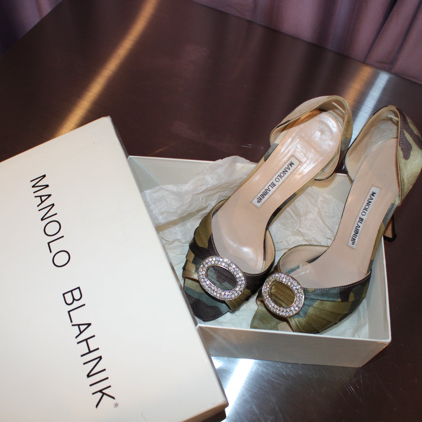 Manolo Blahnik Camouflage print heels