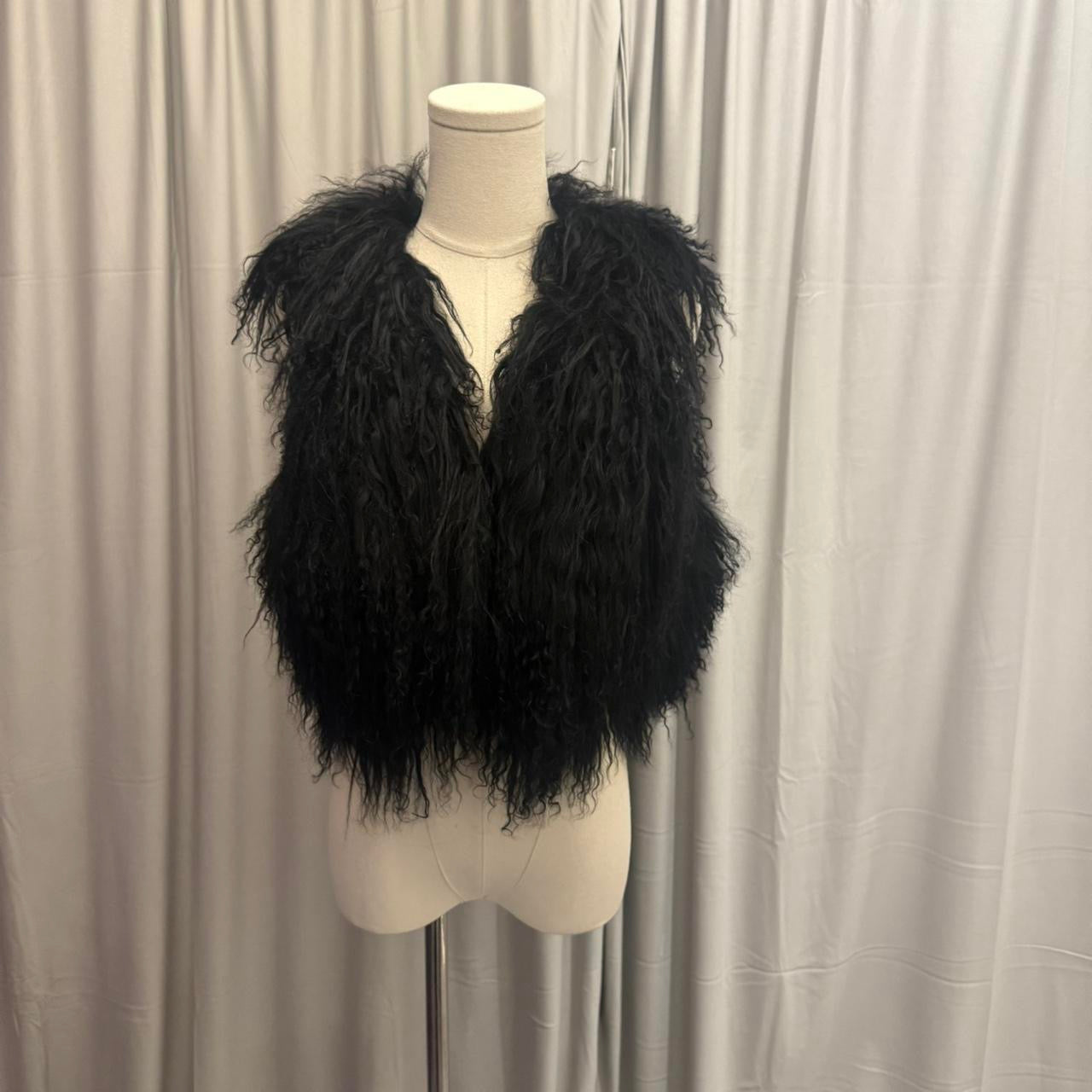 Stunning Genuine Mongolian Fur Cropped Vest