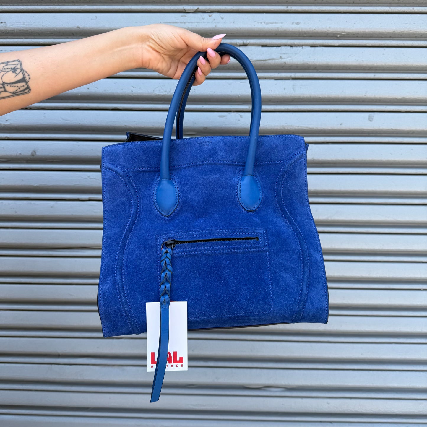 Celine Luggage Phantom Suede Bag