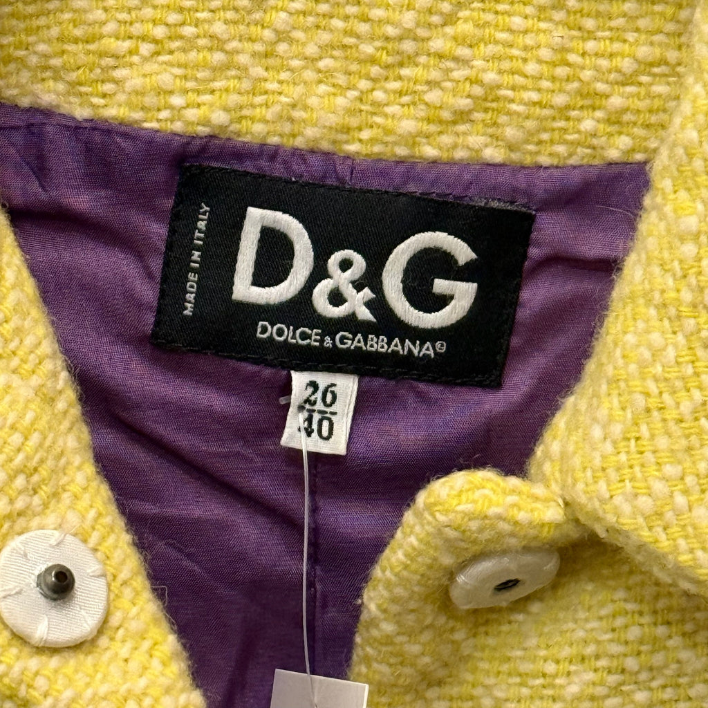 Dolce & Gabbana Yellow Wool Jacket