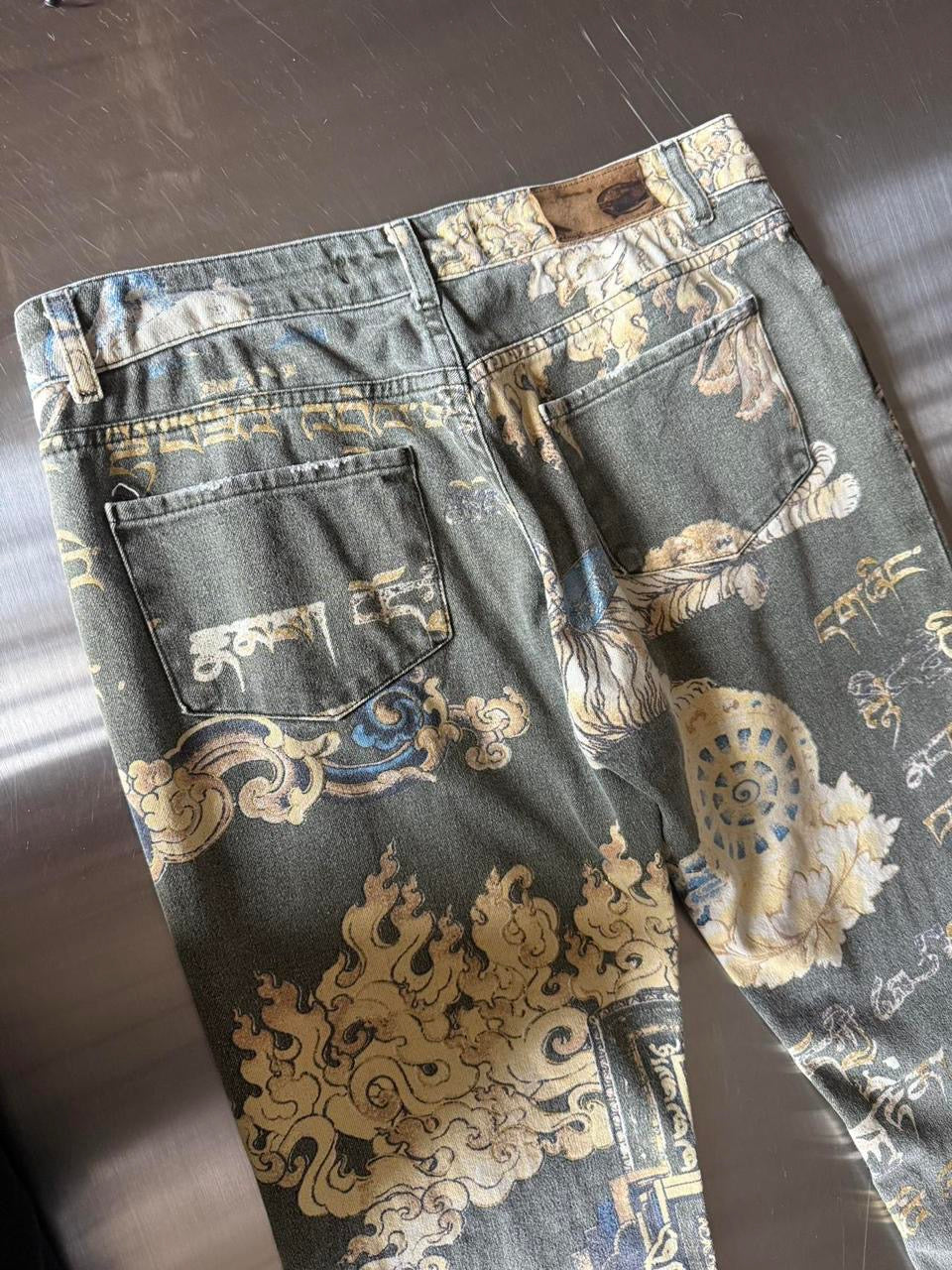 Vintage Just Cavalli Printed Denim Pants